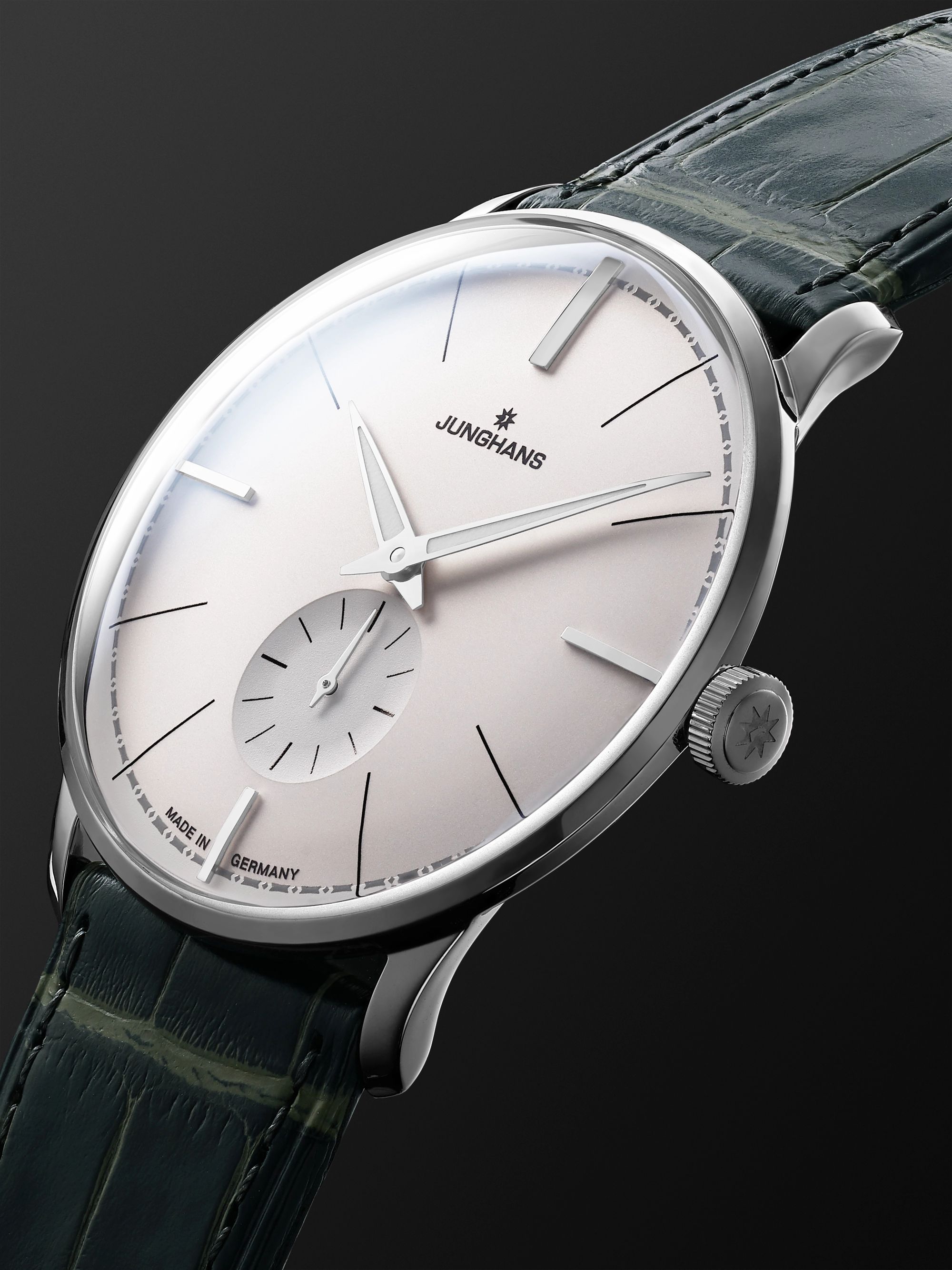 JUNGHANS Meister Classic Terrassenbau Limited Edition Hand-Wound 37.7mm Stainless Steel and Alligator Watch, Ref. No. 027/3000.02