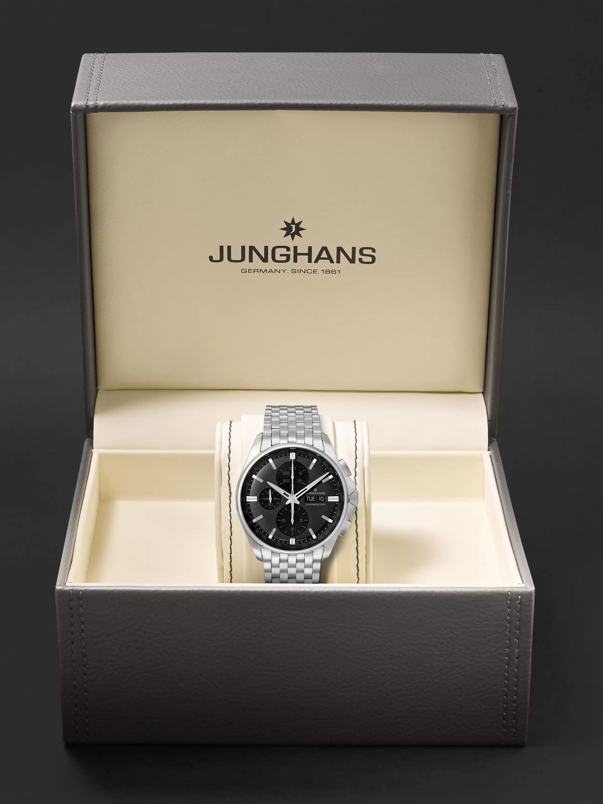 JUNGHANS Meister S Chronoscope Automatic 45mm Stainless Steel Watch, Ref. No. 027/4024.45