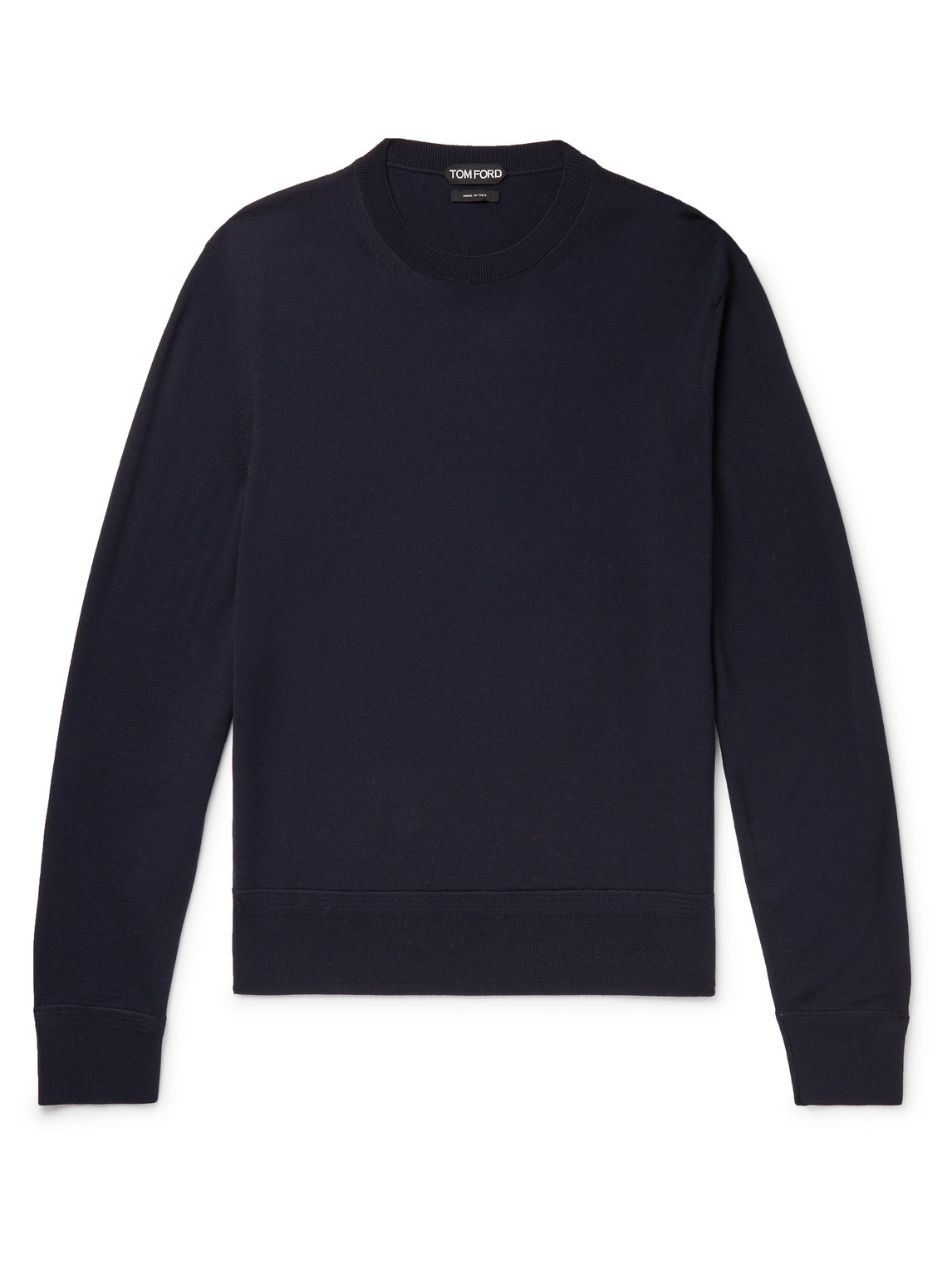 Tom Ford Slim-fit Merino Wool Sweater In Blue