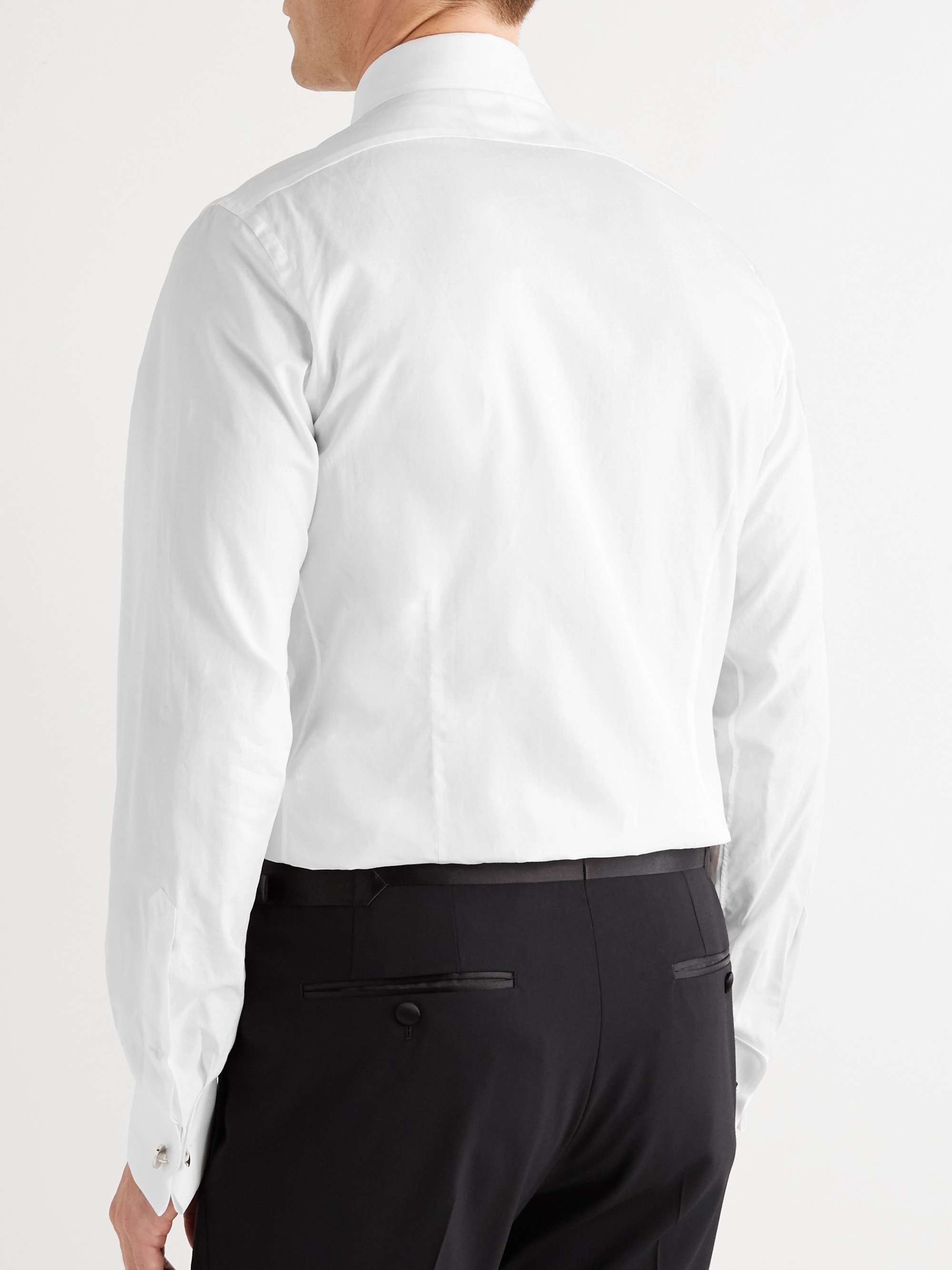 TOM FORD Slim-Fit Bib-Front Cotton-Poplin Tuxedo Shirt for Men | MR PORTER