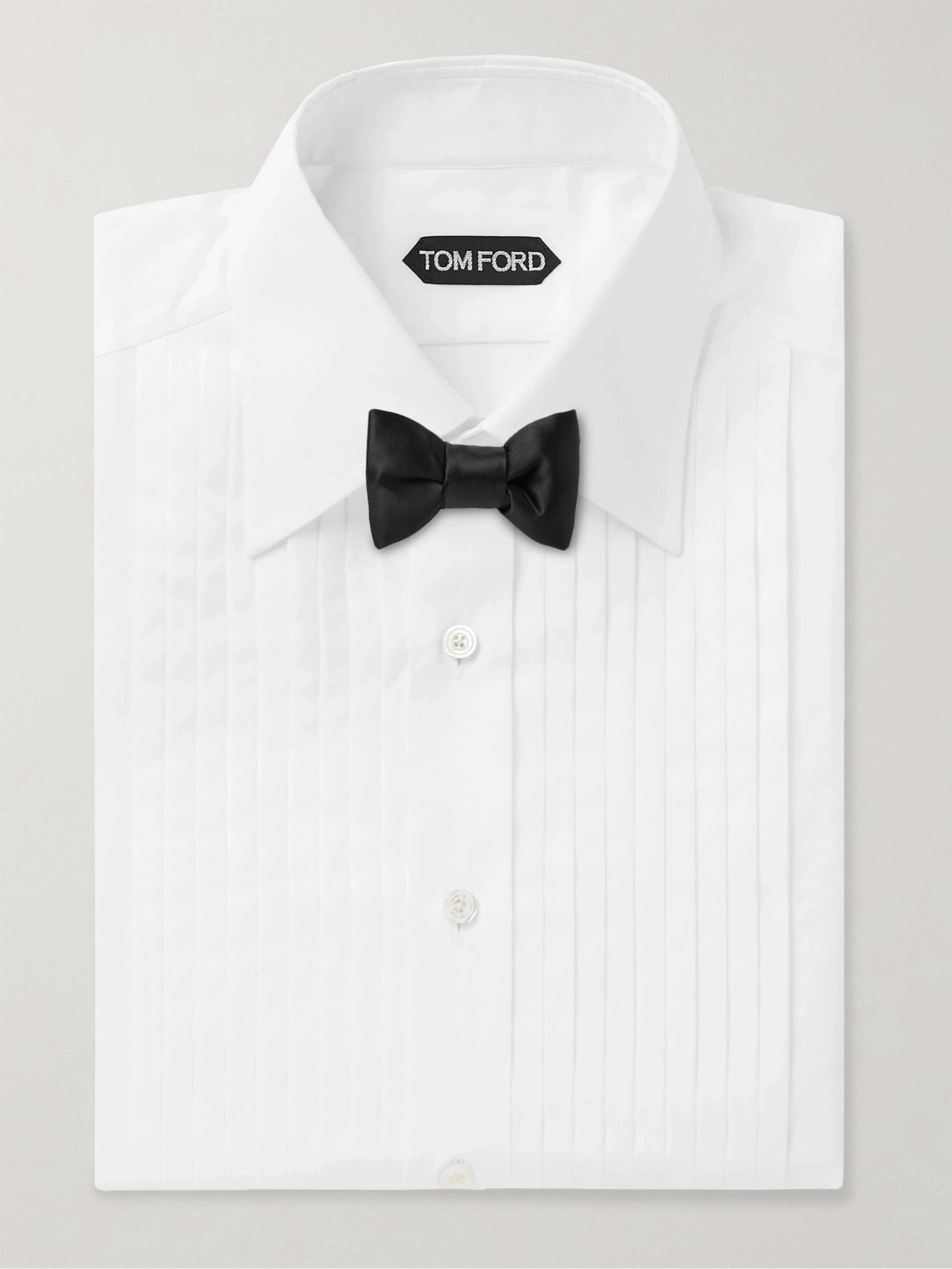 TOM FORD Slim-Fit Bib-Front Cotton-Poplin Tuxedo Shirt for Men | MR PORTER