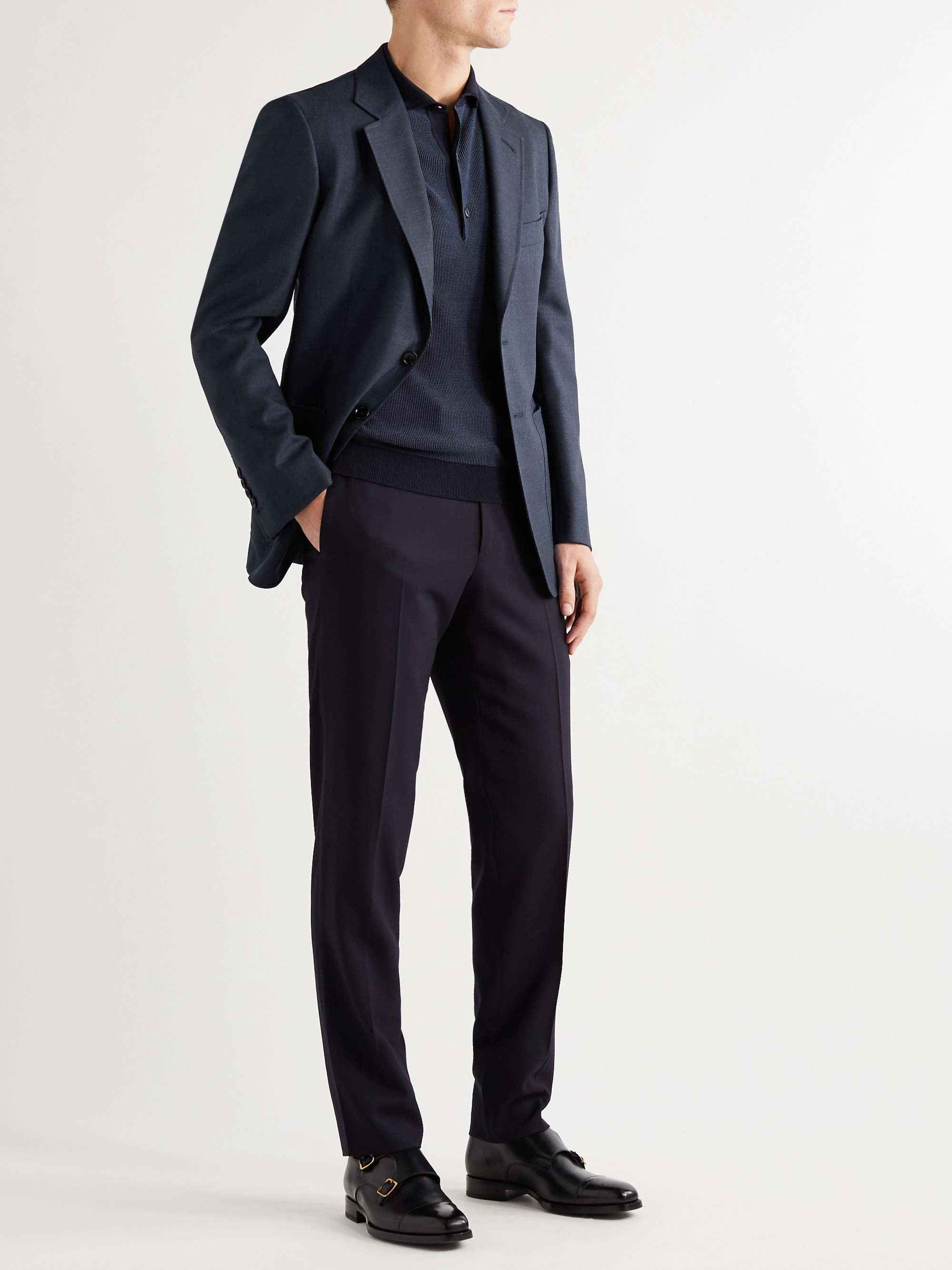 TOM FORD O'Connor Unstructured Wool and Silk-Blend Hopsack Blazer