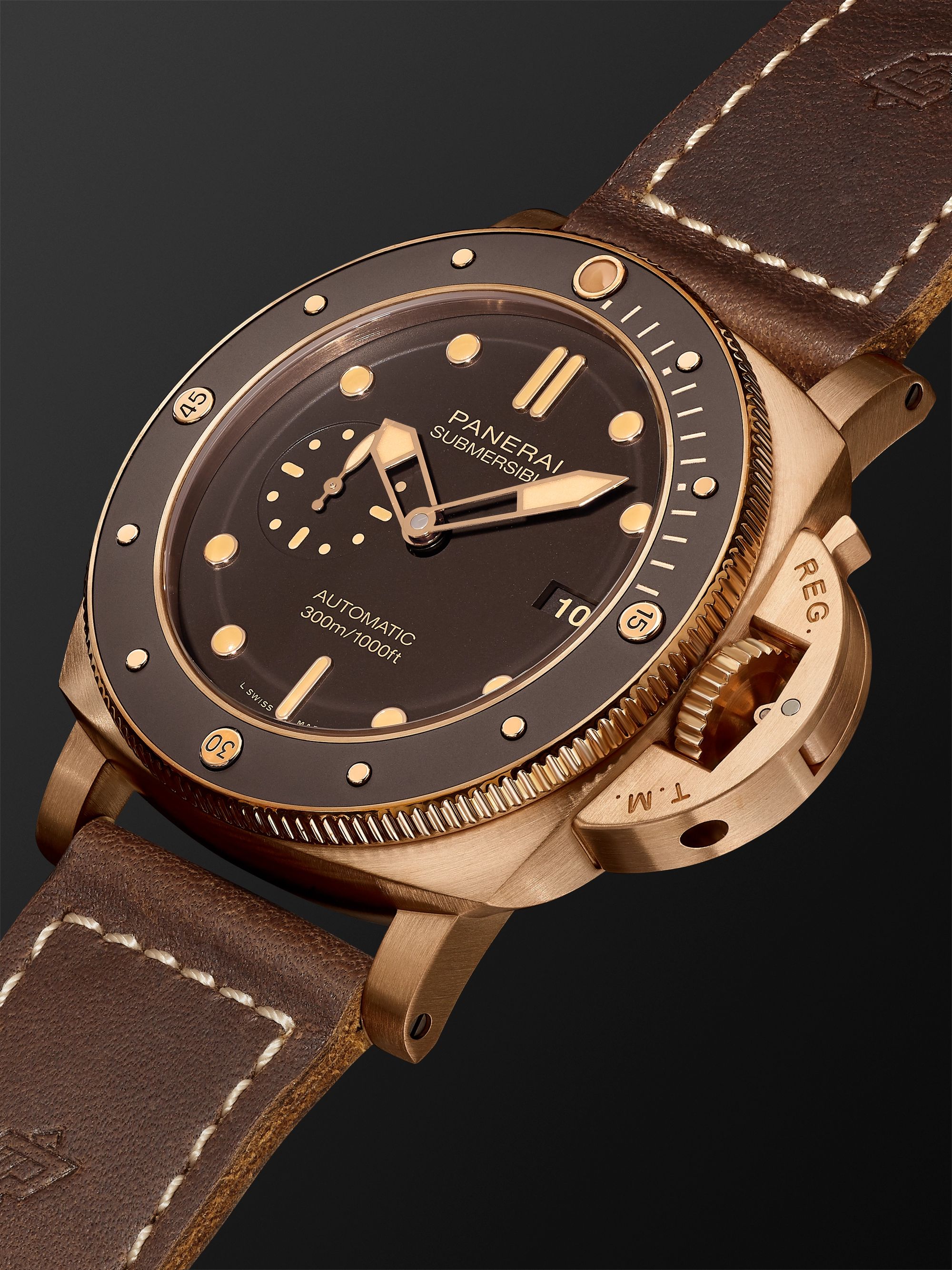 PANERAI Submersible Automatic 47mm Bronze and Leather Watch