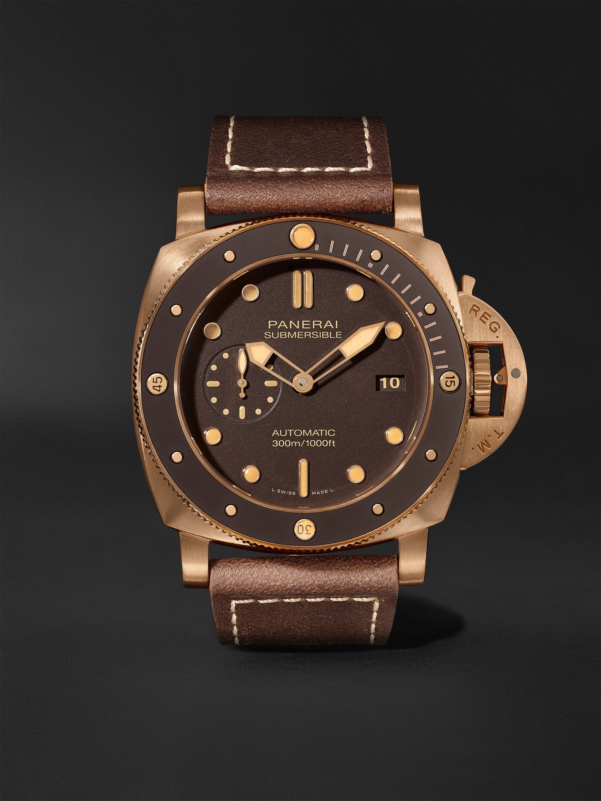 PANERAI Submersible Automatic 47mm Bronze and Leather Watch