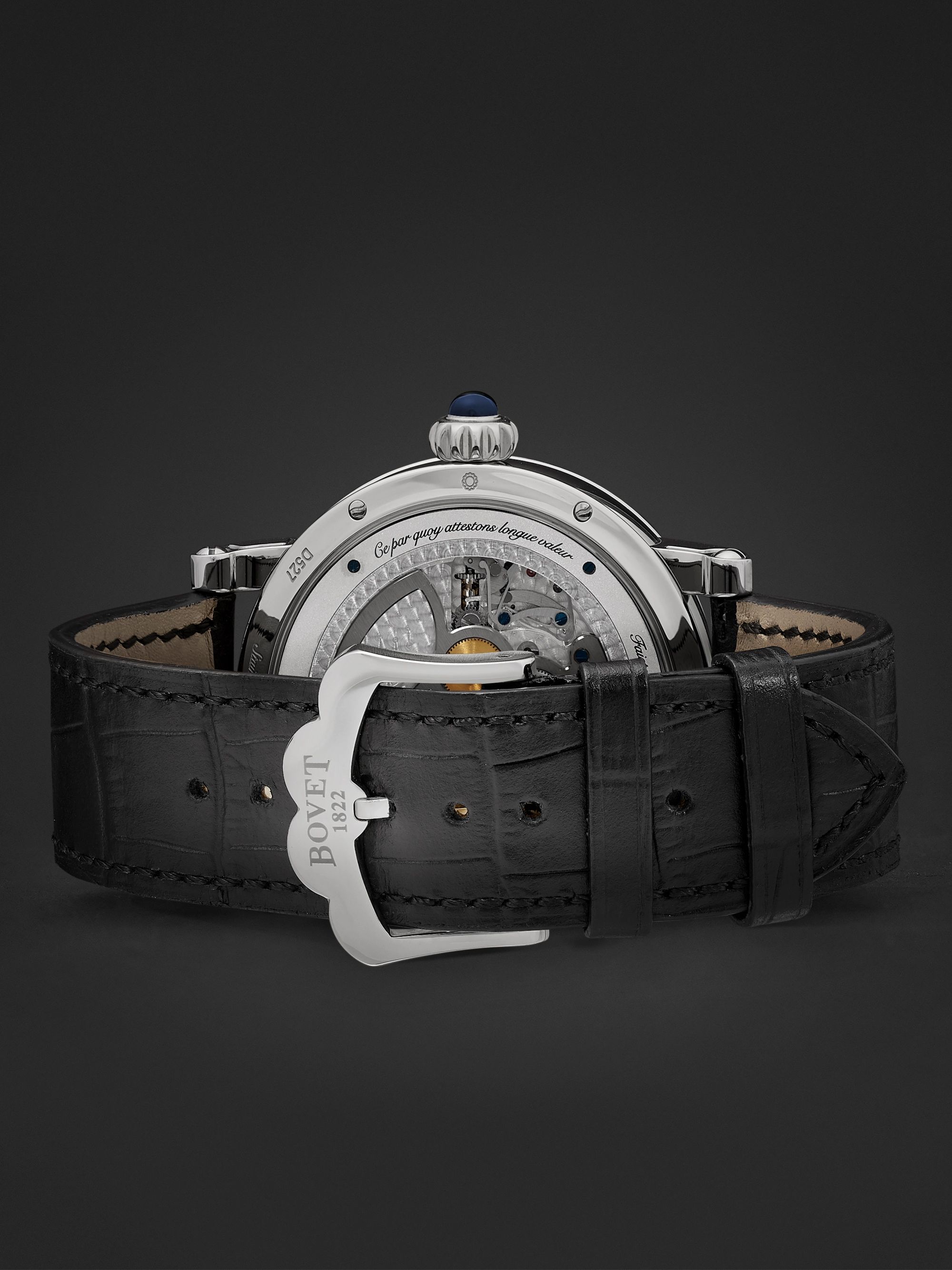 BOVET Récital 29 Moon-Phase 42mm Stainless Steel and Leather Watch, Ref. No. R290002