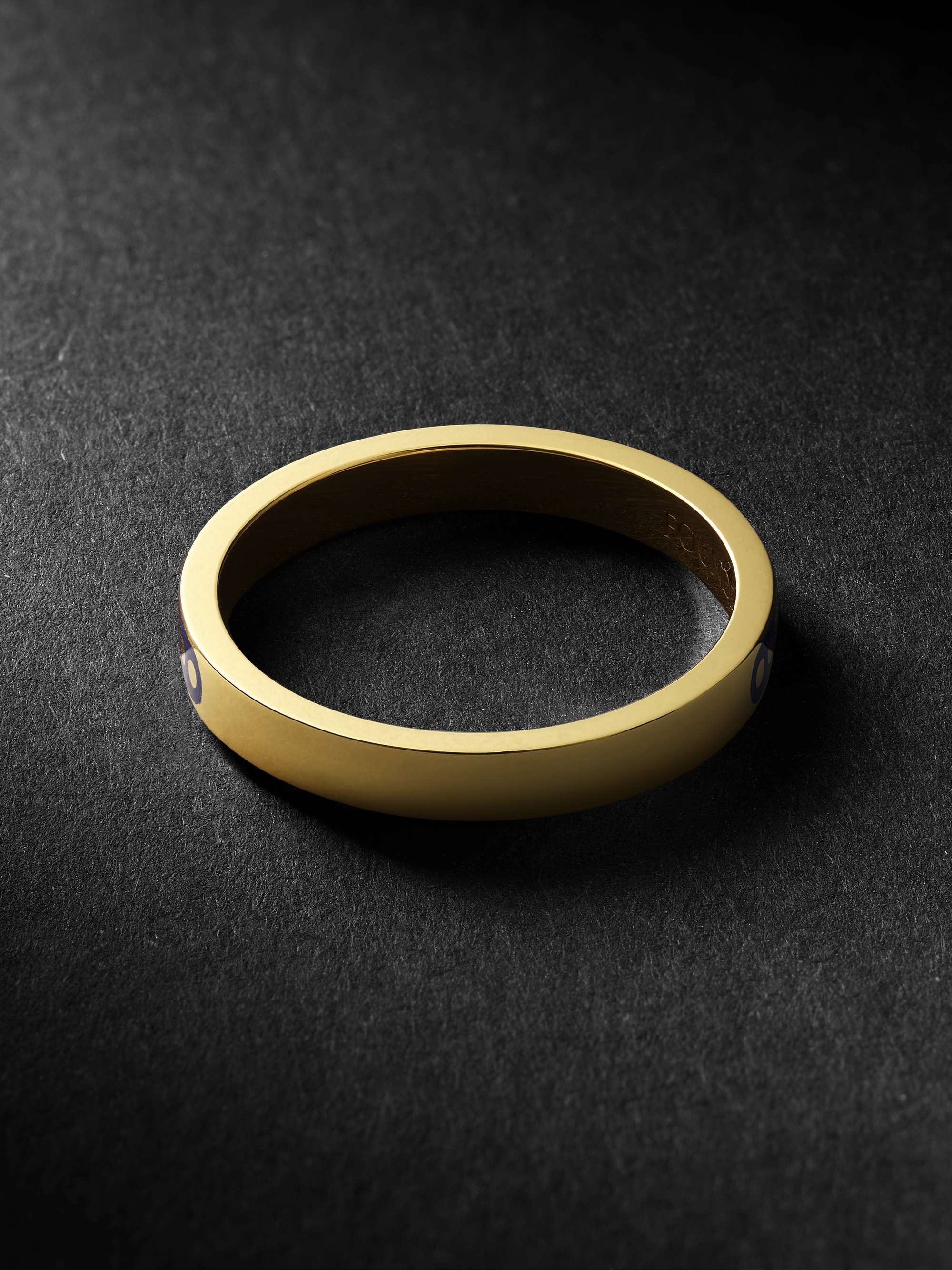 FOUNDRAE Karma 18-Karat Gold and Enamel Ring