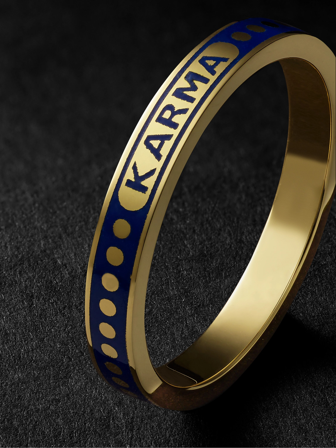 Shop Foundrae Karma 18-karat Gold And Enamel Ring