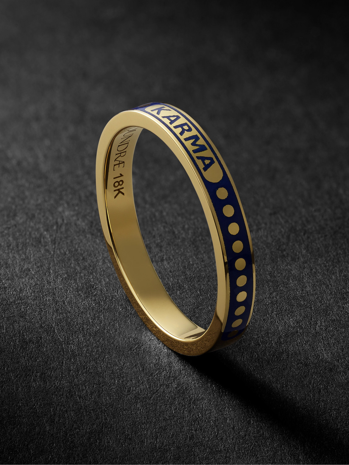 Karma 18-Karat Gold and Enamel Ring
