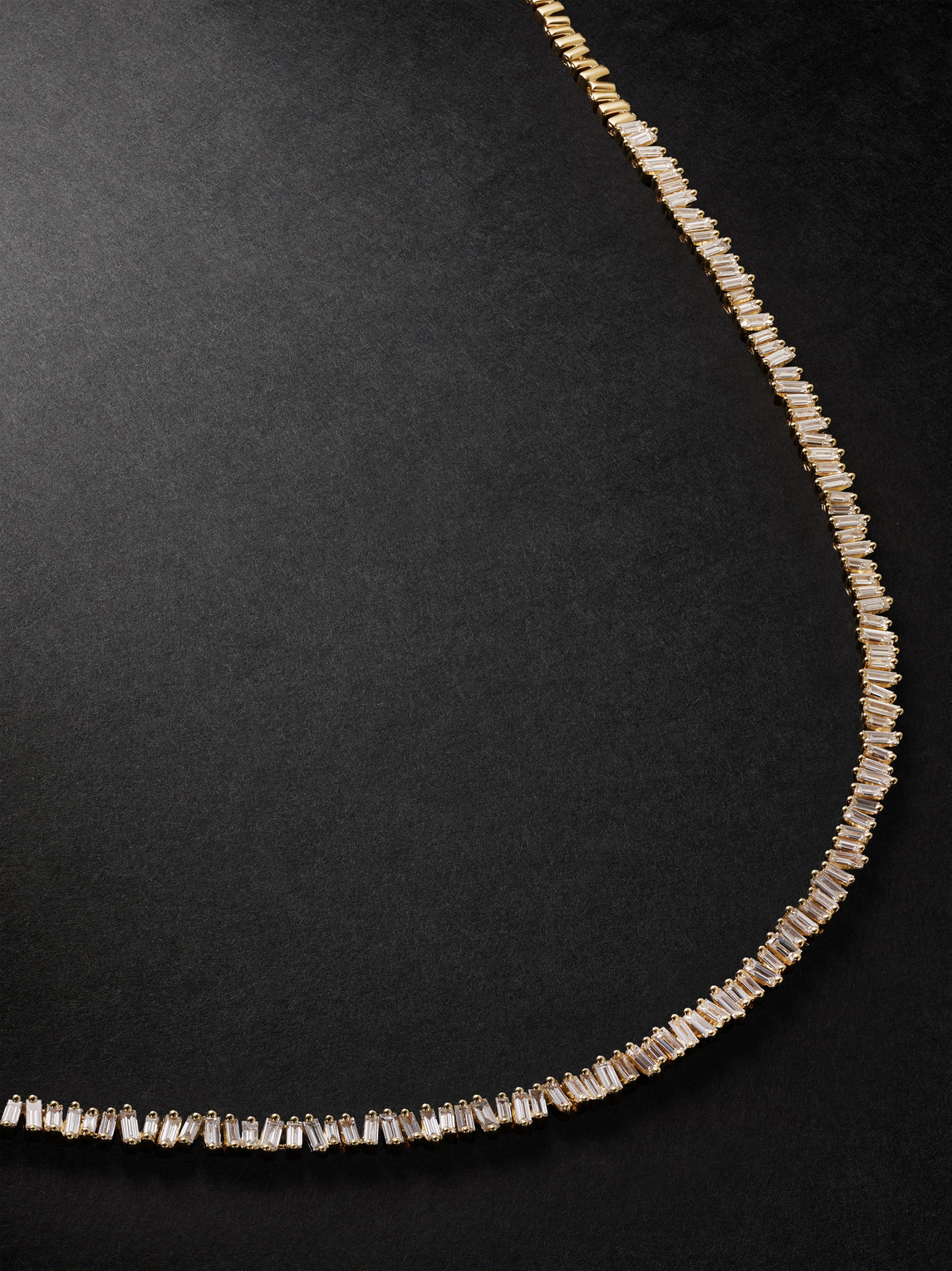 Suzanne Kalan 18-karat Gold Diamond Tennis Necklace In Animal Print