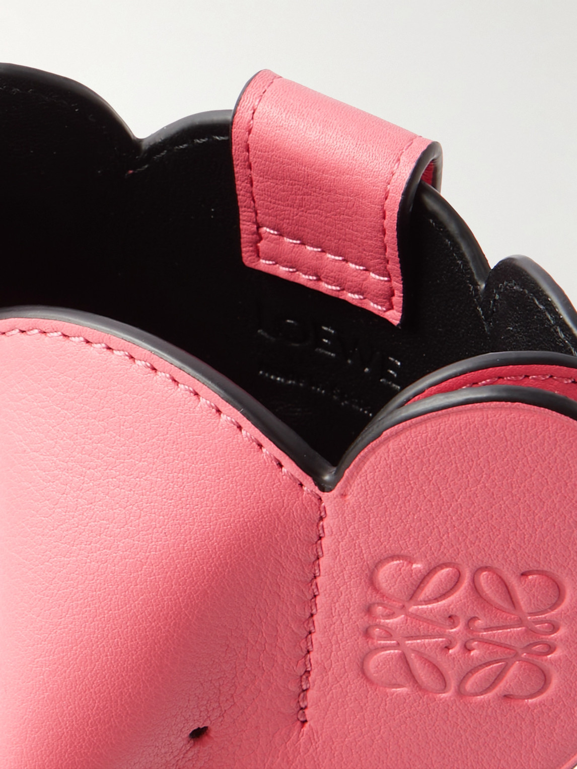 Shop Loewe Paula's Ibiza Logo-debossed Leather Pouch In Pink