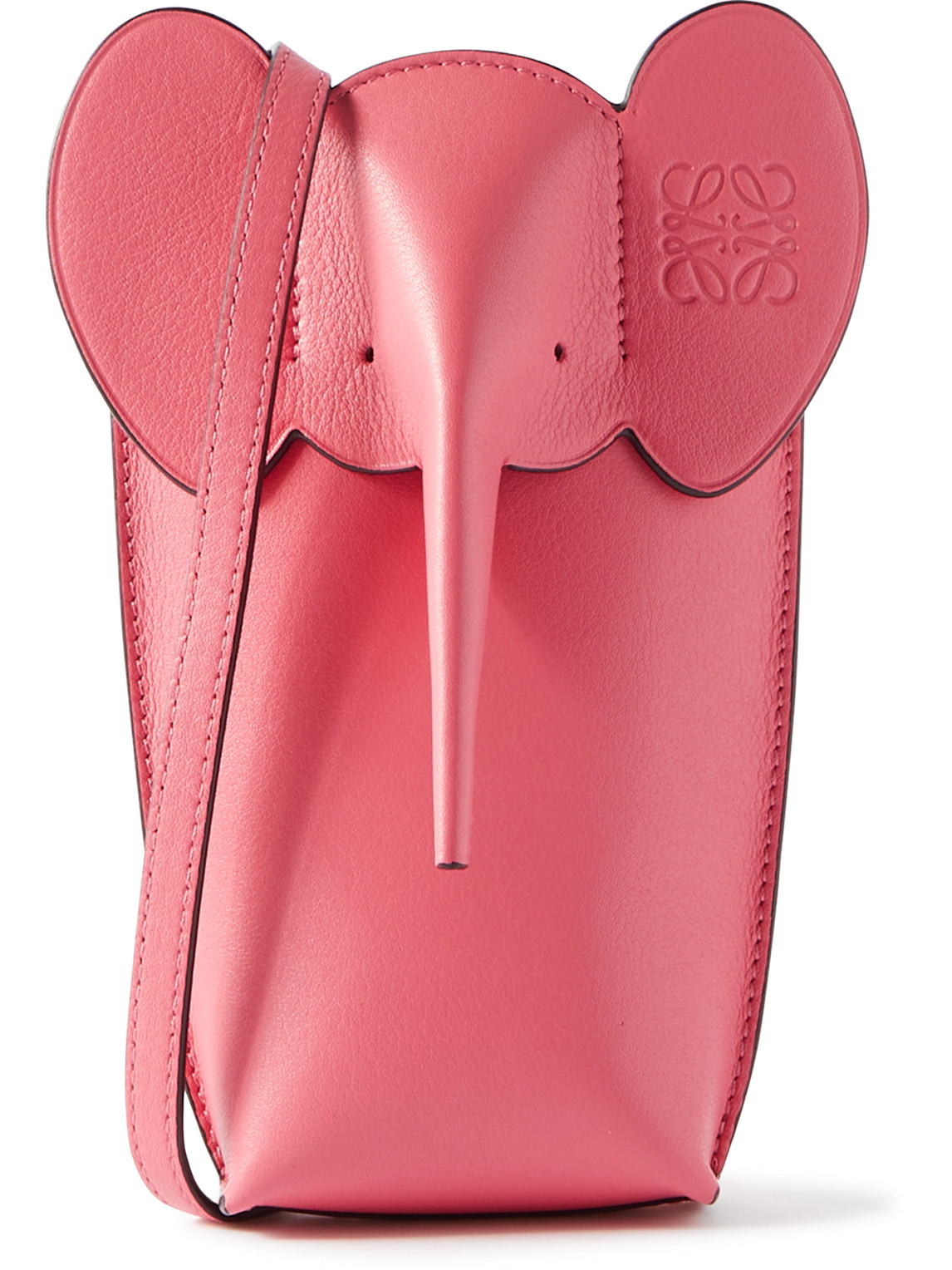 Loewe Paula's Ibiza Logo-debossed Leather Pouch In Pink