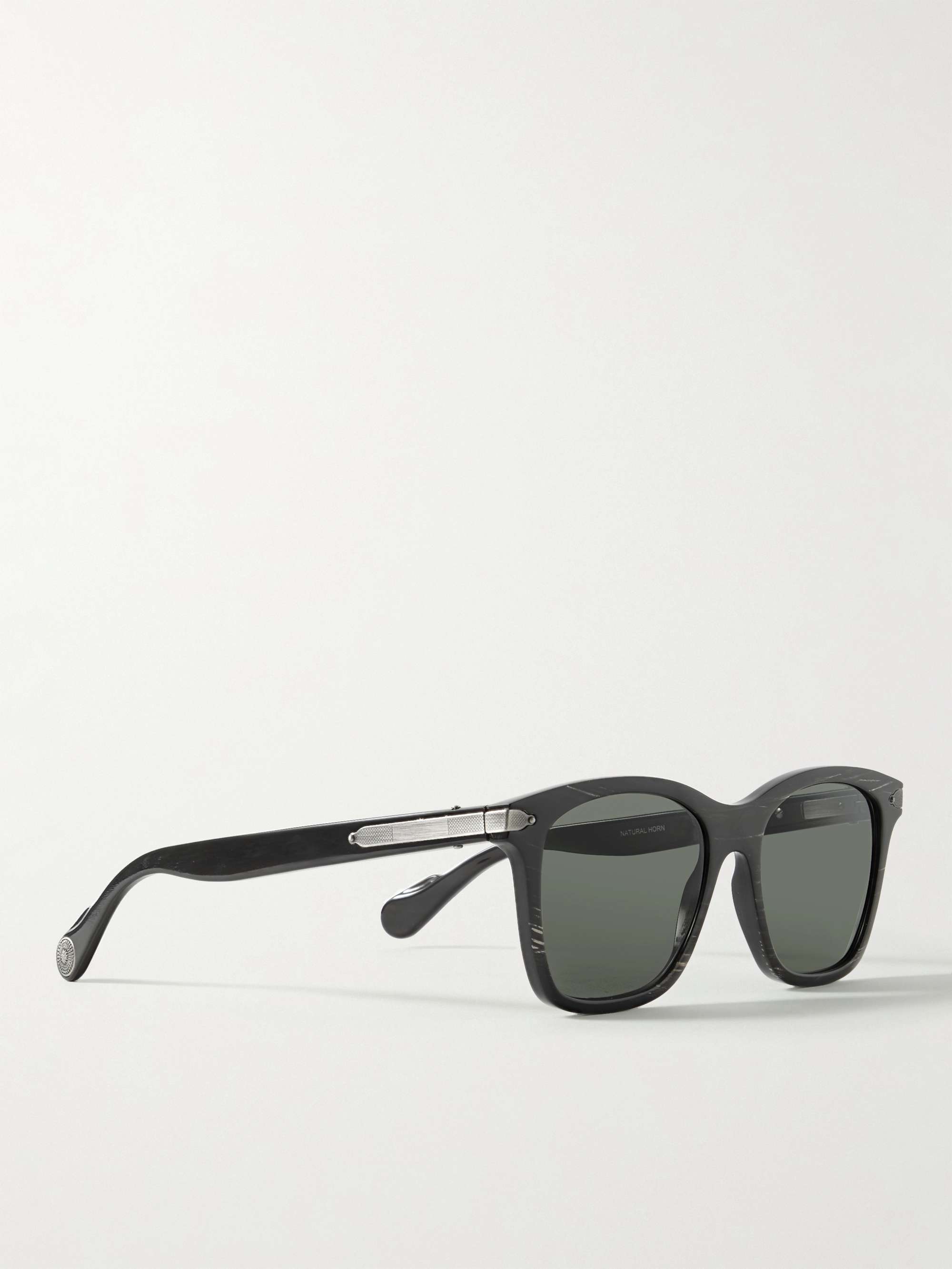 PURDEY The Weekender Square-Frame Horn Sunglasses