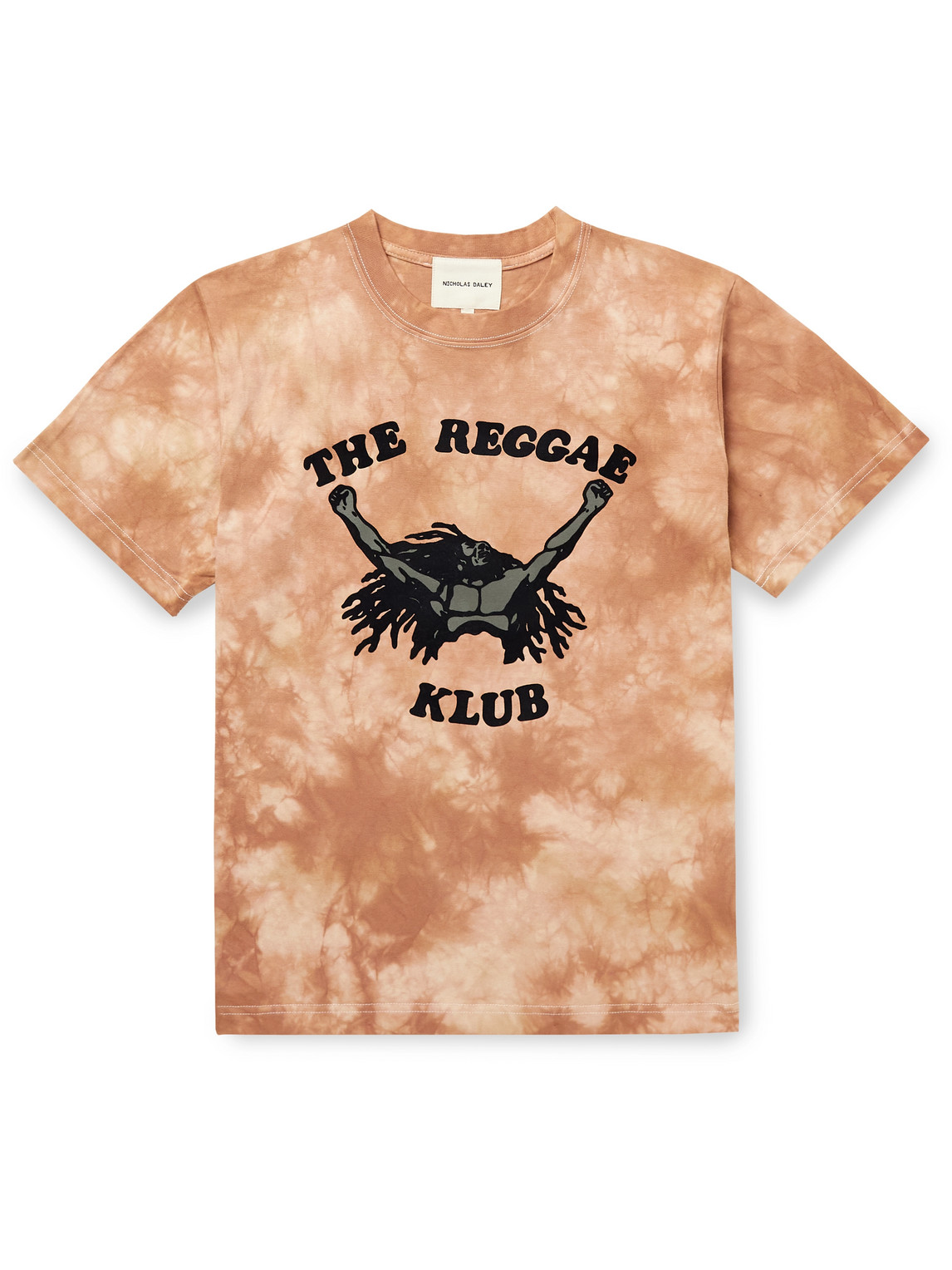 Flocked Tie-Dyed Cotton-Jersey T-Shirt