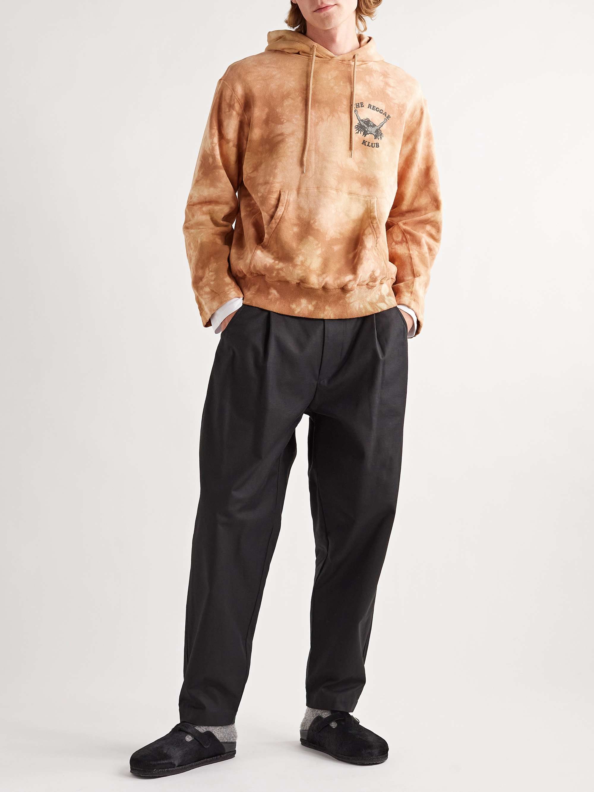 NICHOLAS DALEY Printed Tie-Dyed Cotton-Jersey Hoodie