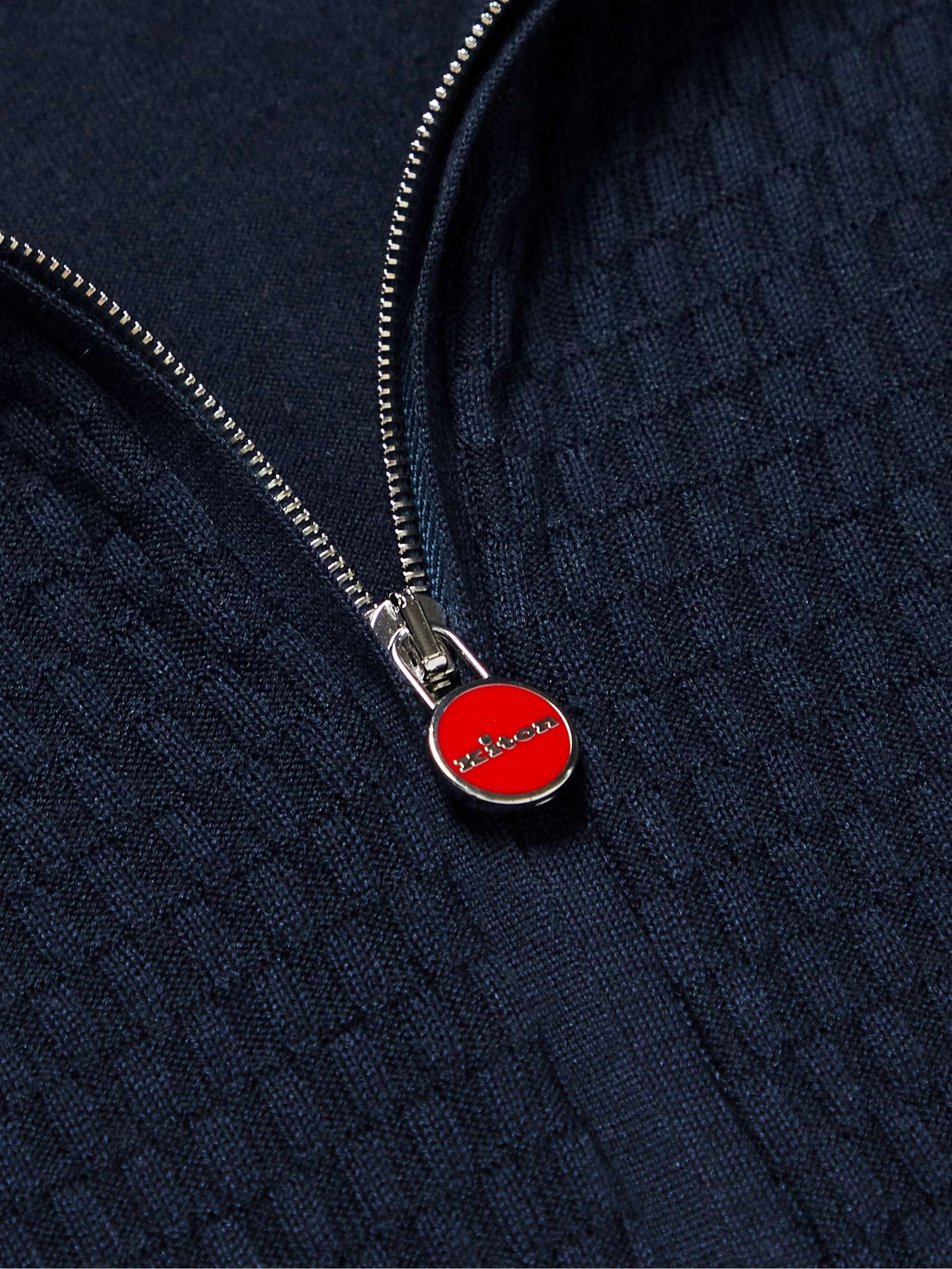 KITON Textured Cashmere and Silk-Blend Half-Zip Sweater