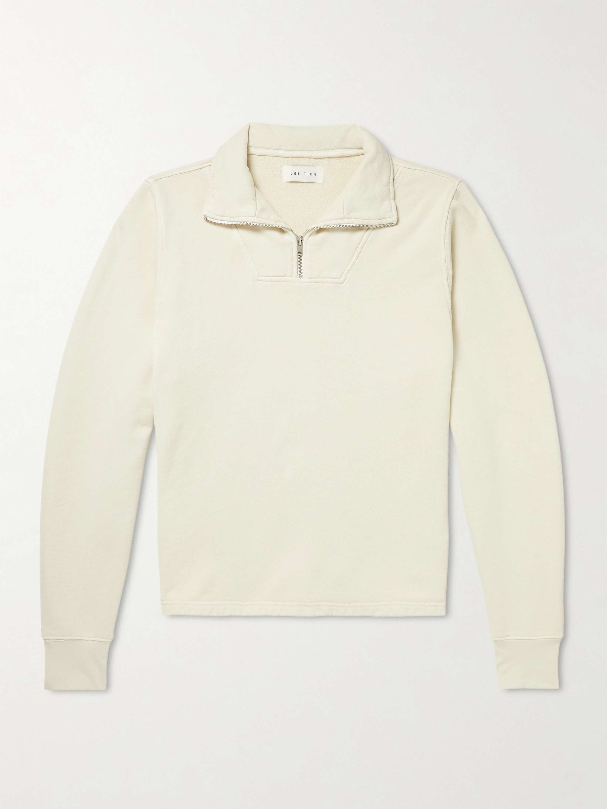 LES TIEN Cotton-Jersey Half-Zip Sweatshirt