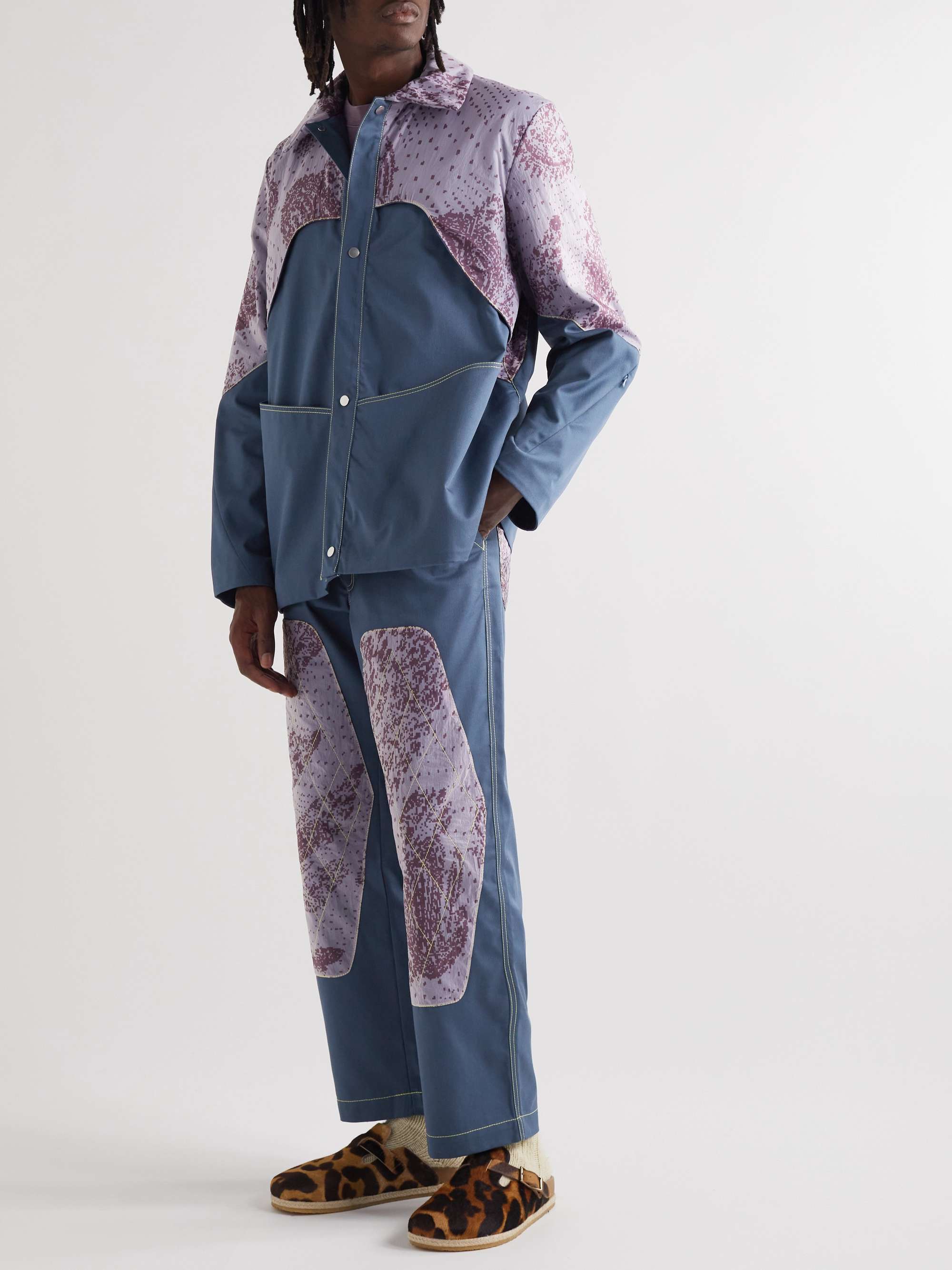PARIA /FARZANEH Space Rodeo Printed Shell-Panelled Twill Overshirt