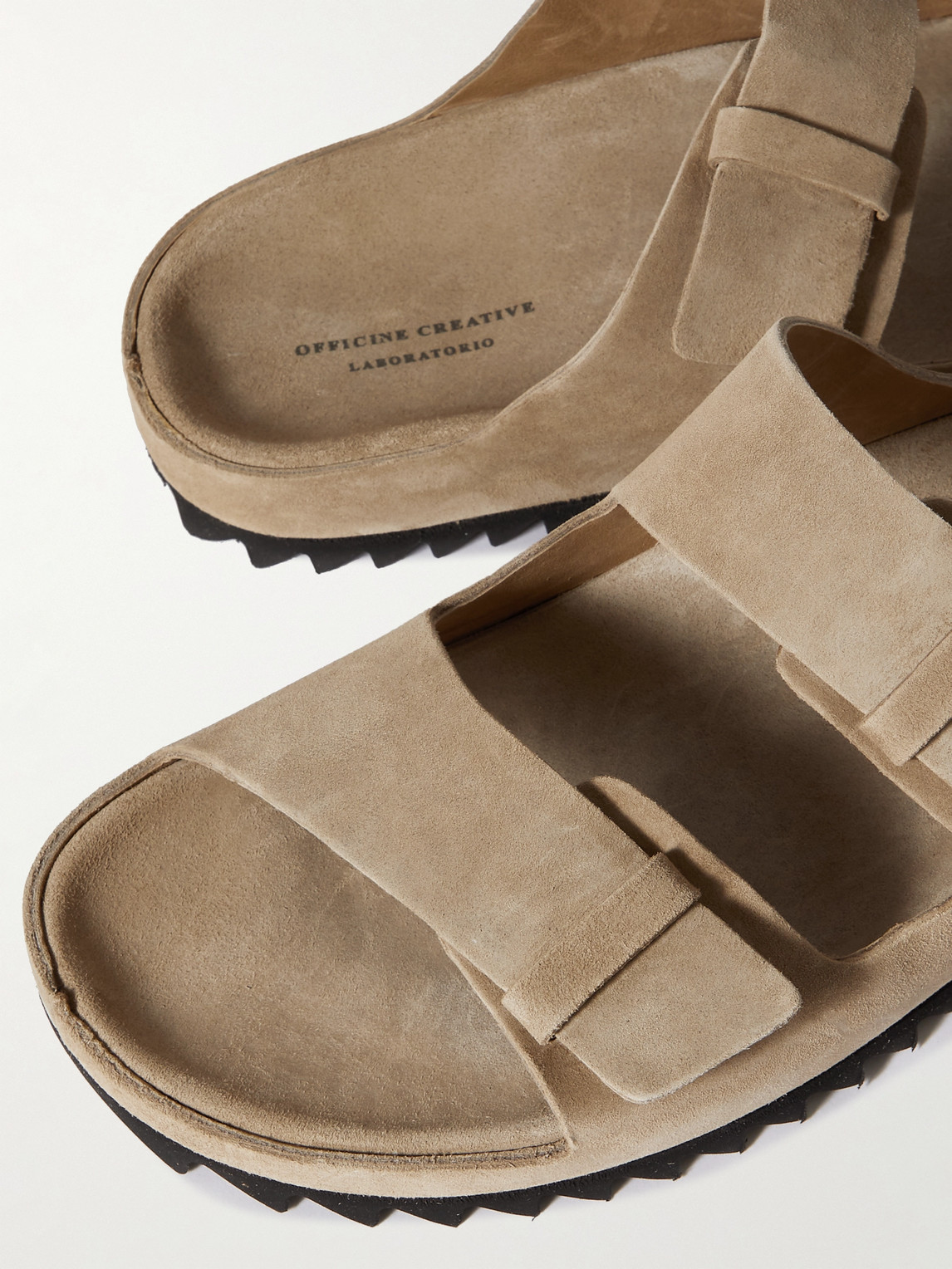 Shop Officine Creative Agora Suede Sandals In Neutrals