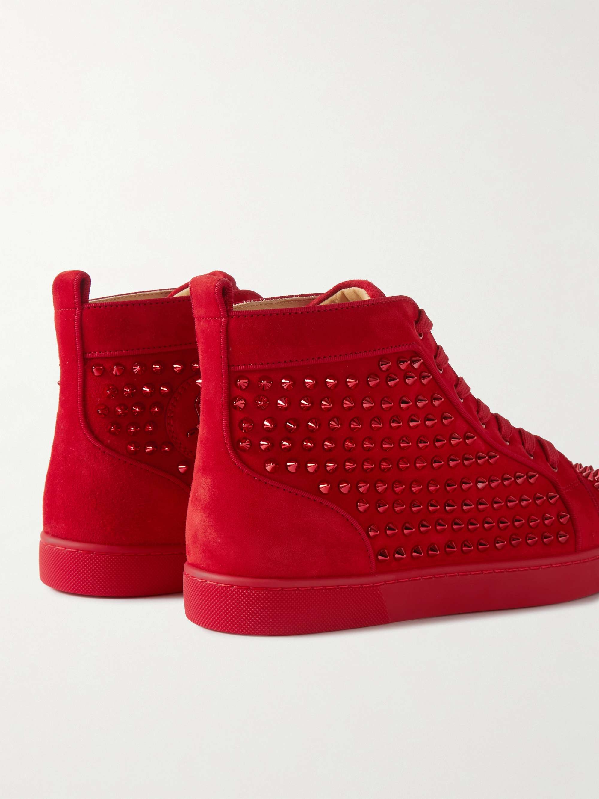 CHRISTIAN LOUBOUTIN Lou Spikes Orlato Suede High-Top Sneakers