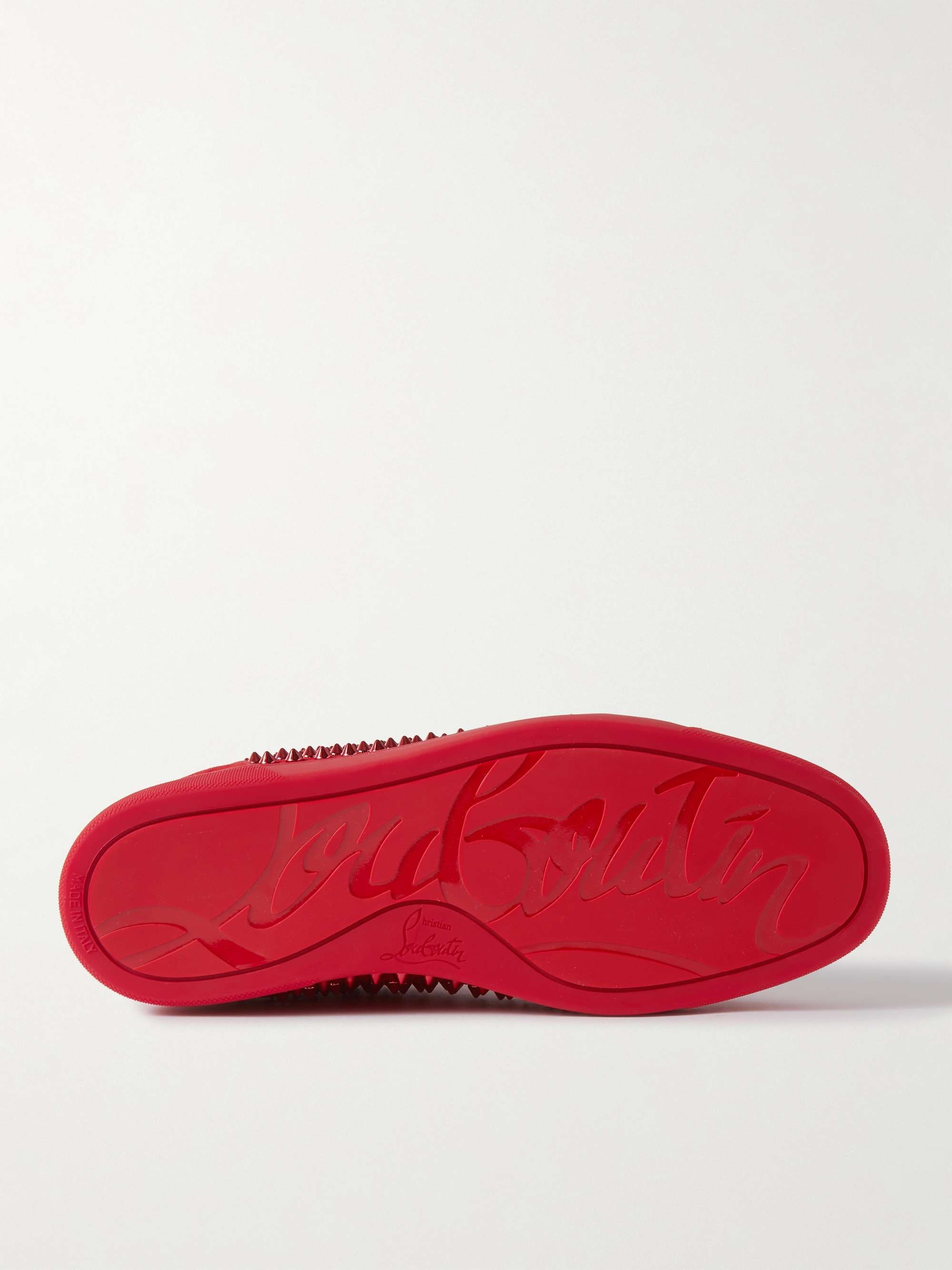 CHRISTIAN LOUBOUTIN Lou Spikes Orlato Suede High-Top Sneakers