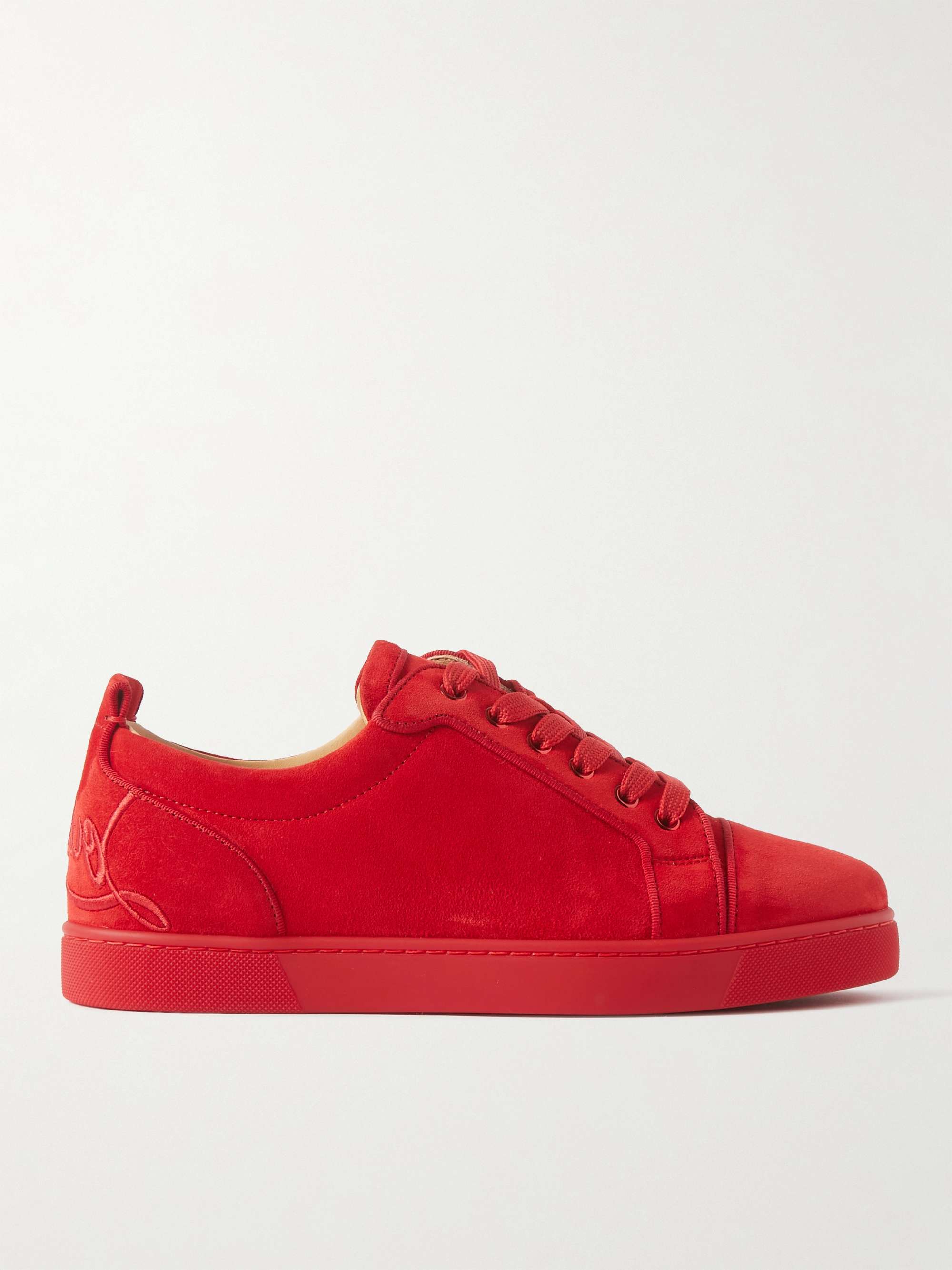 Playground equipment Interpret Please watch Red Fun Louis Junior Logo-Embroidered Suede Sneakers | CHRISTIAN LOUBOUTIN  | MR PORTER