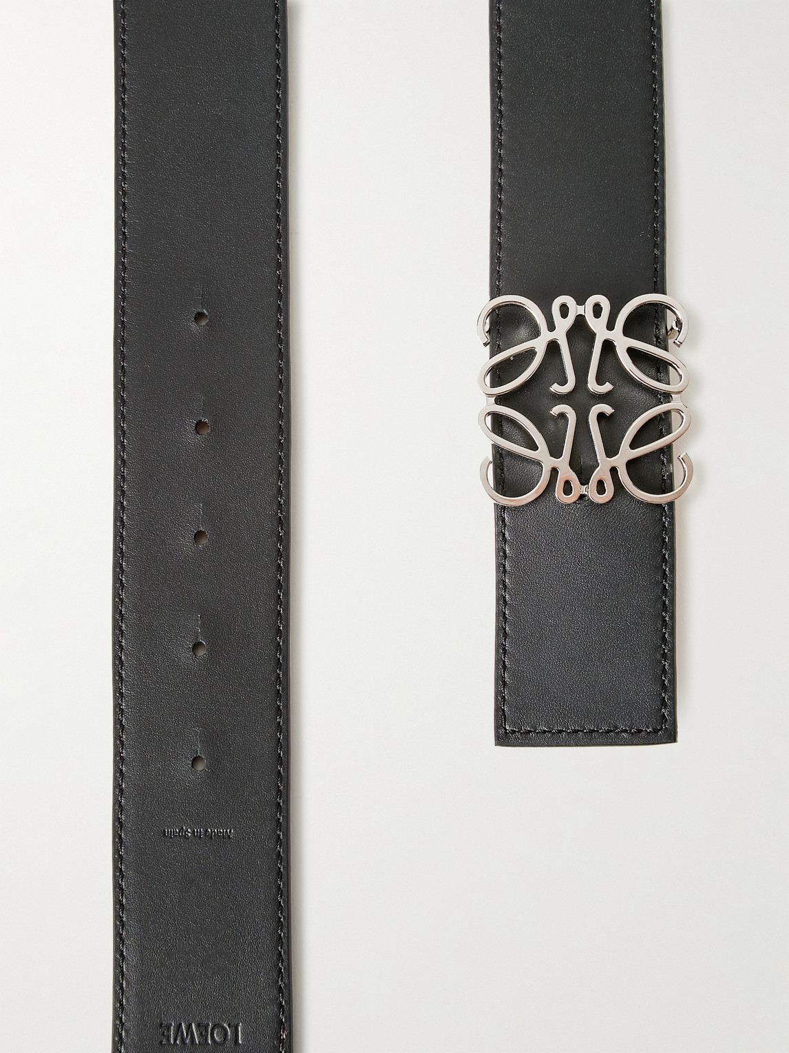 Shop Loewe 4cm Reversible Leather Belt In Brown