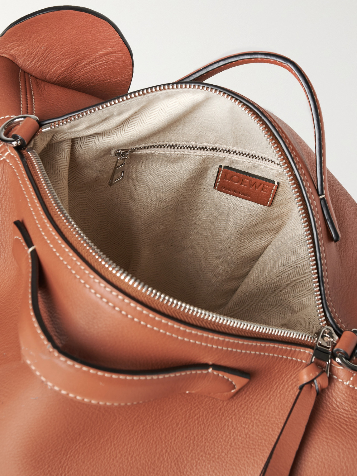 Shop Loewe Elephant Leather Messenger Bag In Brown