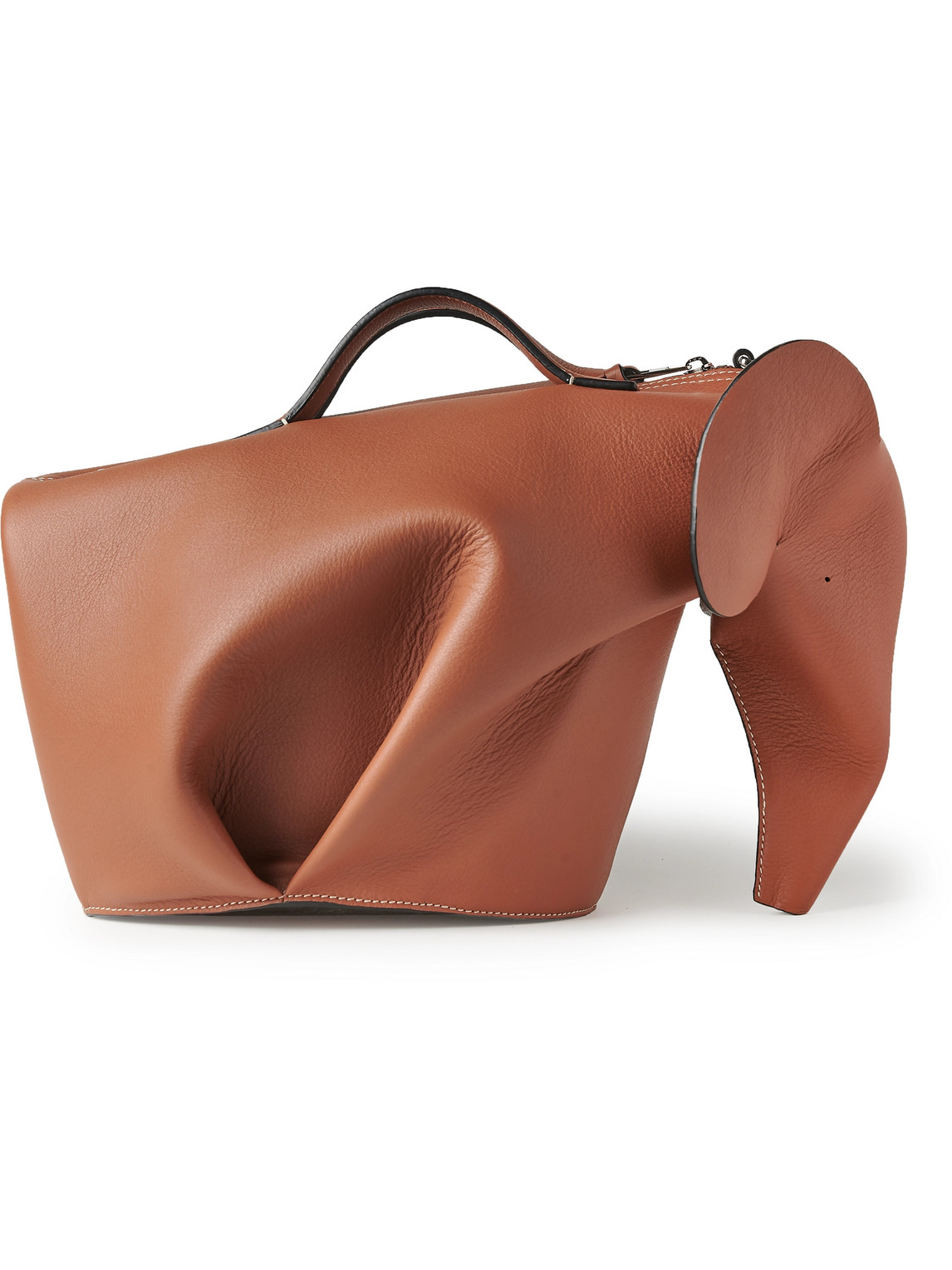 Shop Loewe Elephant Leather Messenger Bag In Brown