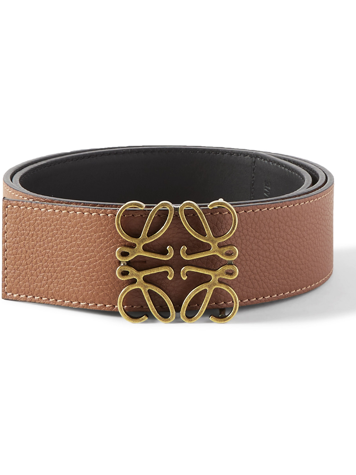 Loewe 4cm Anagram Reversible Leather Belt In Brown