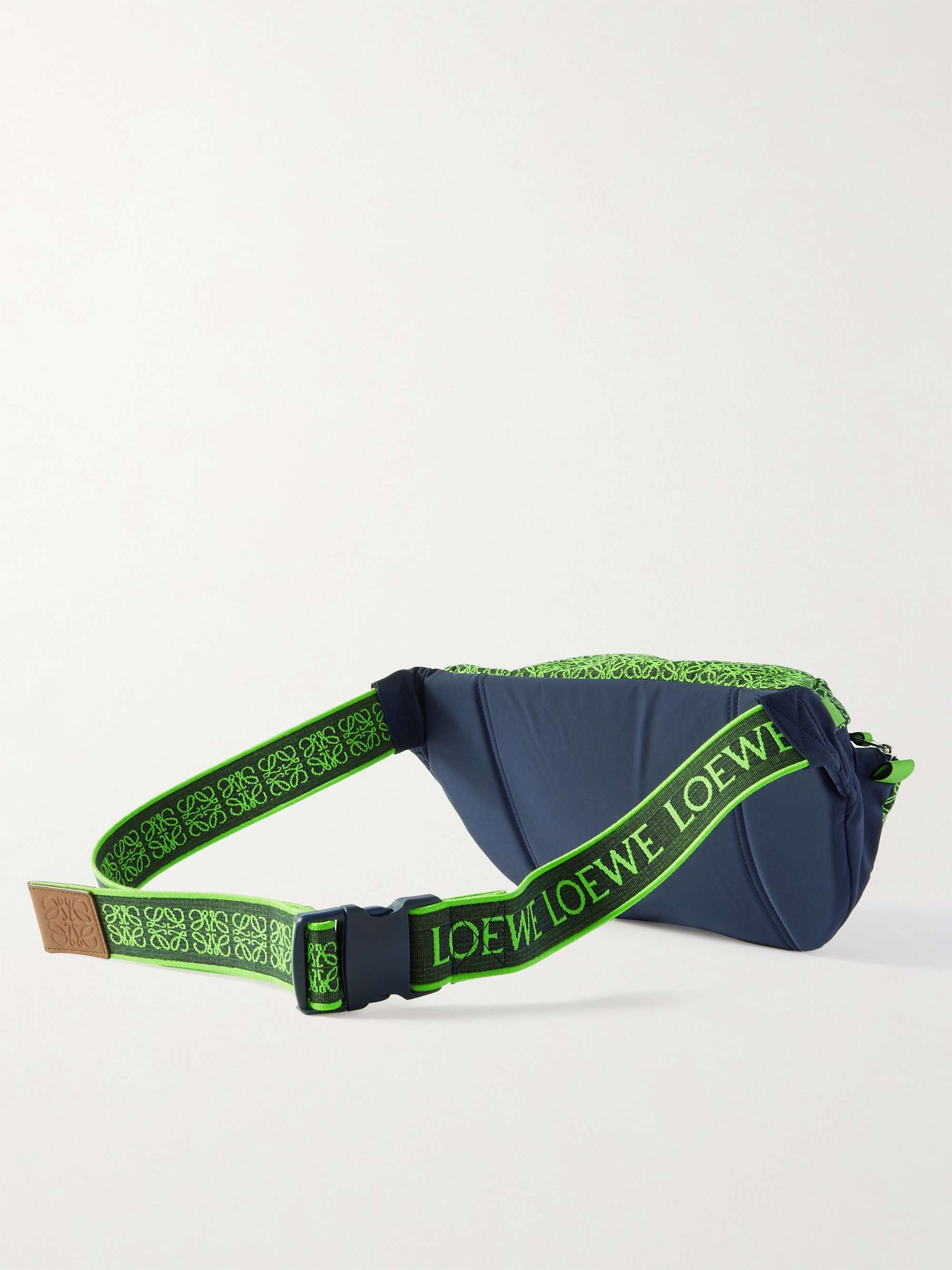 LOEWE Anagram Leather-Trimmed Logo-Jacquard Canvas and Nylon Belt Bag