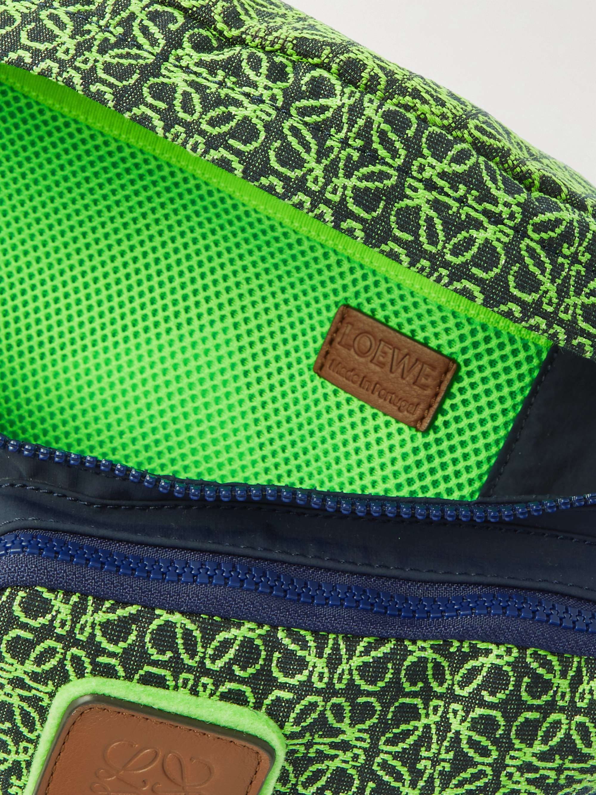LOEWE Anagram Leather-Trimmed Logo-Jacquard Canvas and Nylon Belt Bag