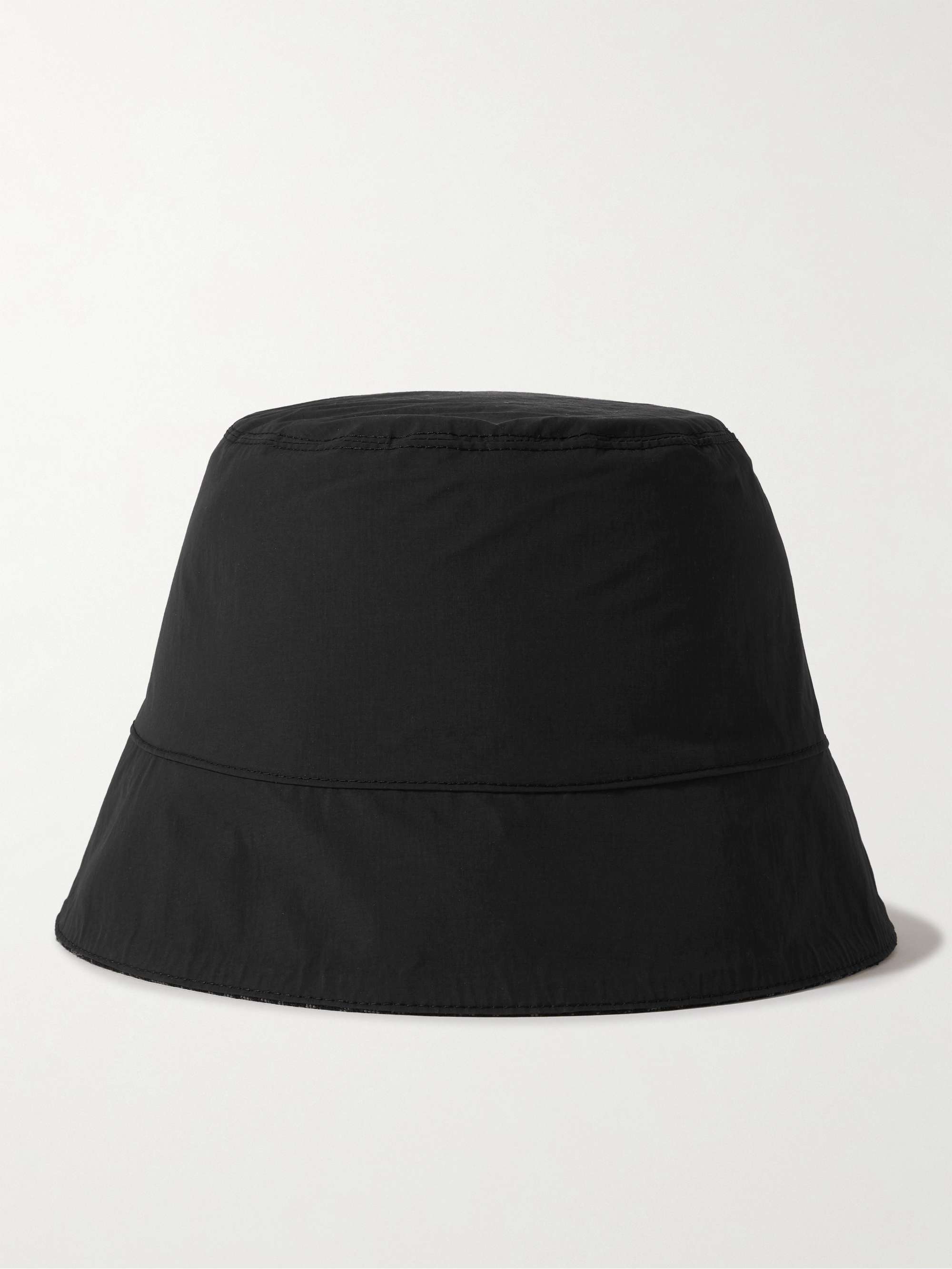 GUCCI Leather-trimmed cotton-blend jacquard bucket hat