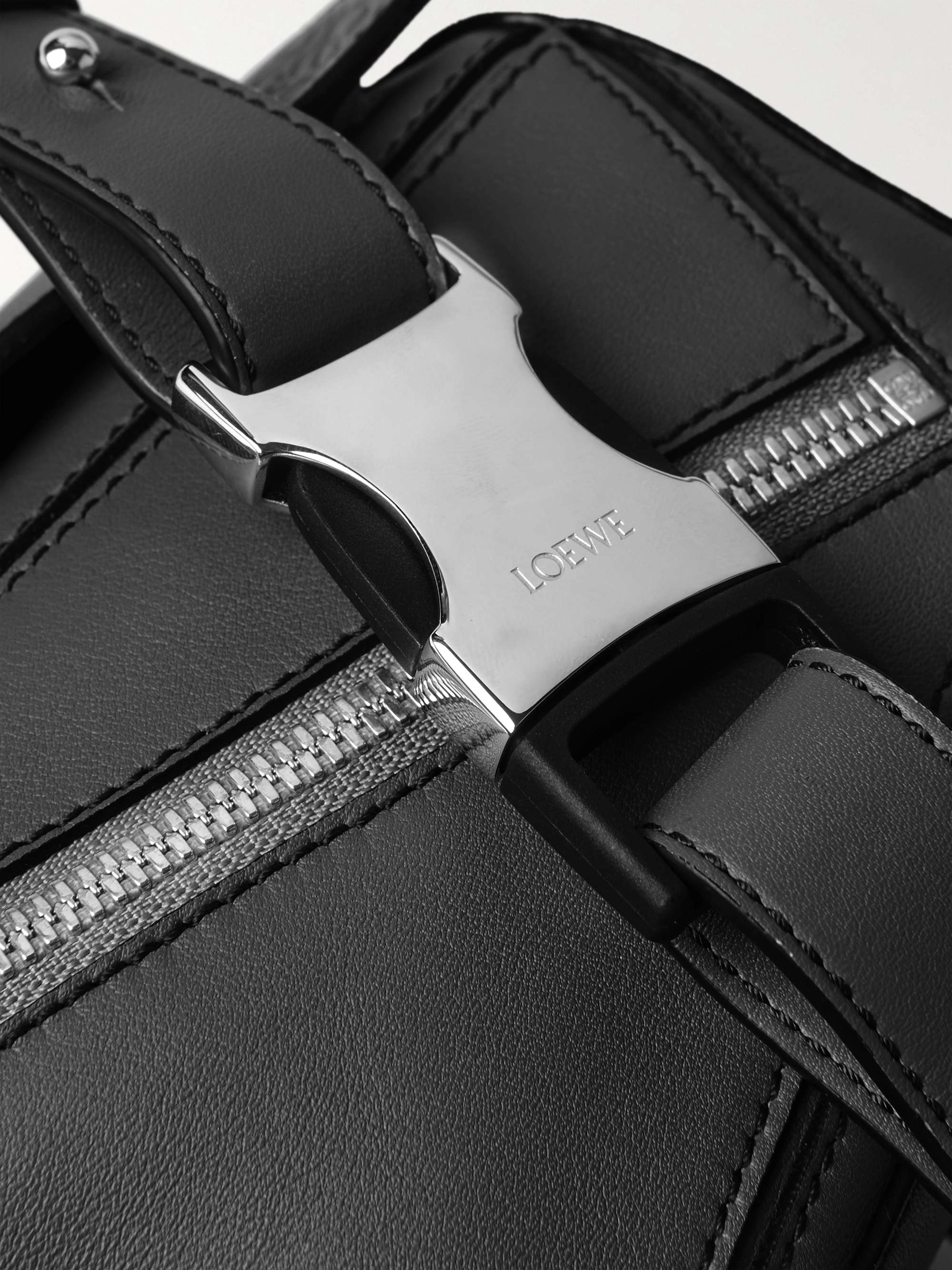 Loewe Mini Puzzle Leather Belt Bag in Black