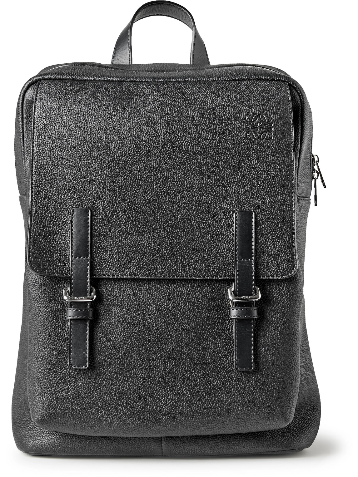 Loewe Military Full-grain Leather Backpack In Black