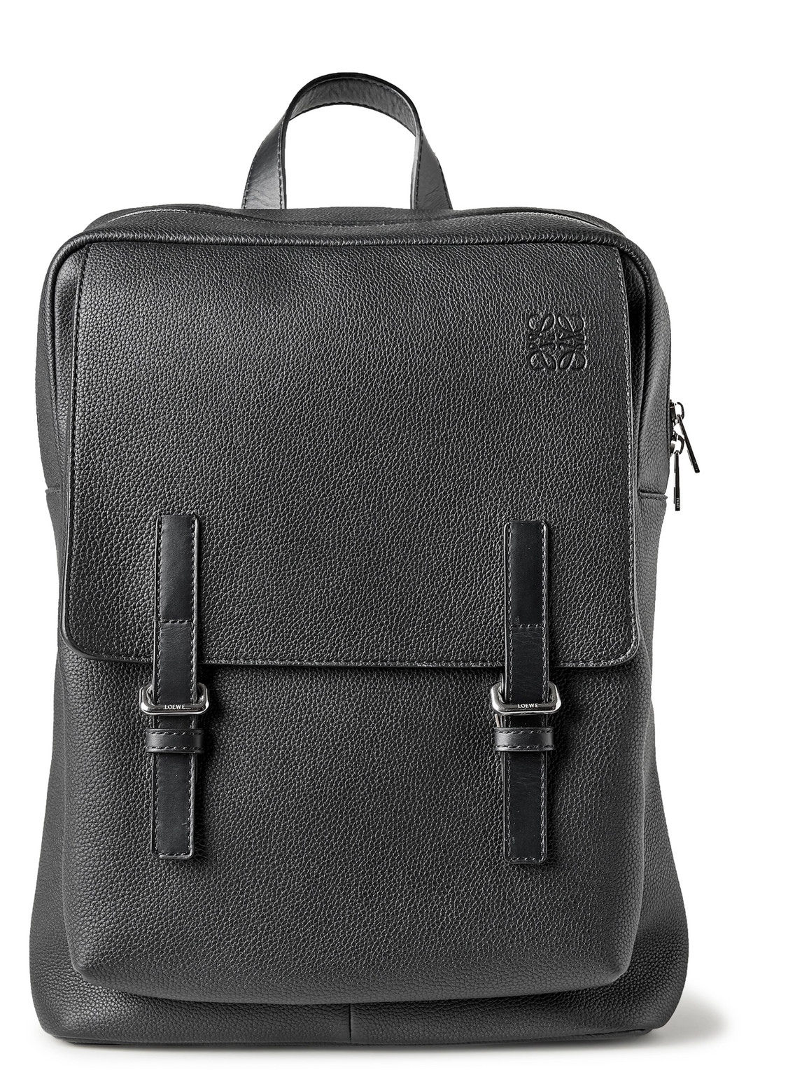 Loewe Military Full-grain Leather Backpack In Black