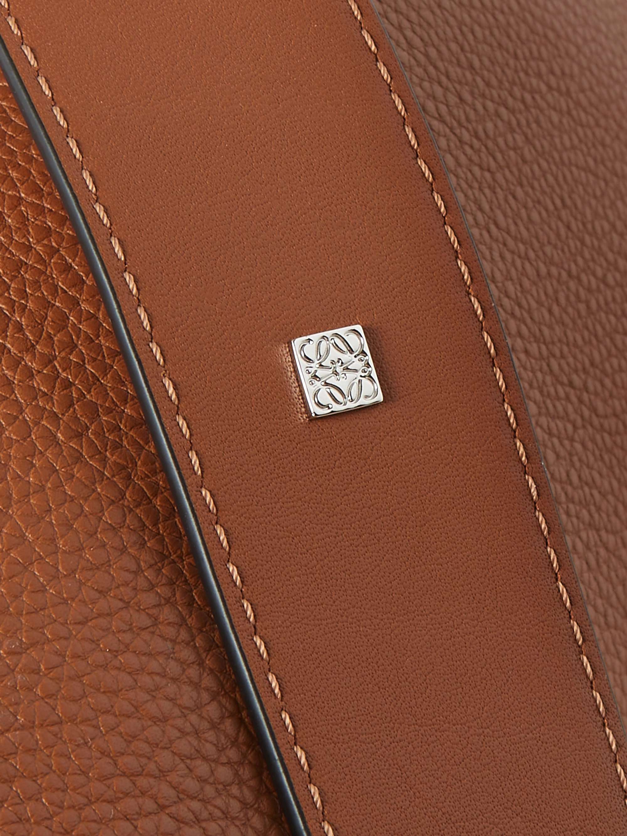 LOEWE Anton Logo-Debossed Full-Grain Leather Sling Backpack
