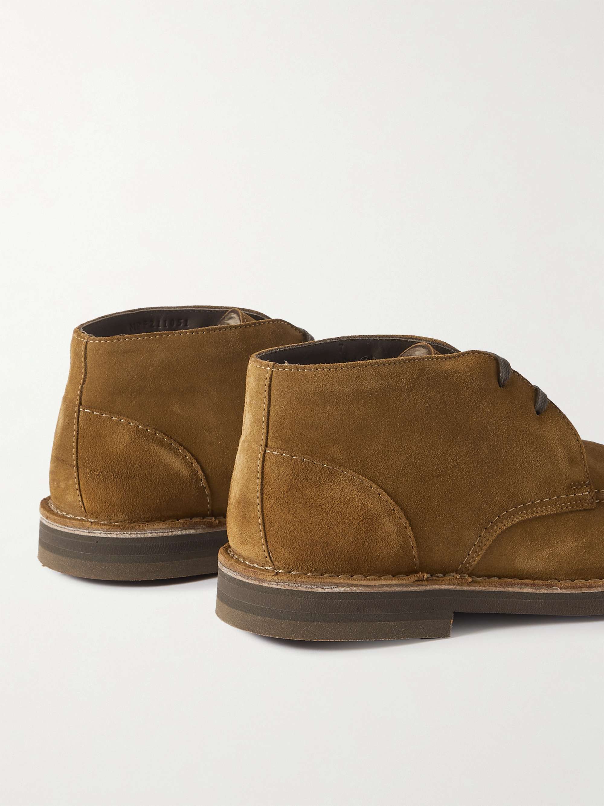 MR P. Andrew Split-Toe Shearling-Lined Regenerated Suede by evolo® Chukka Boots