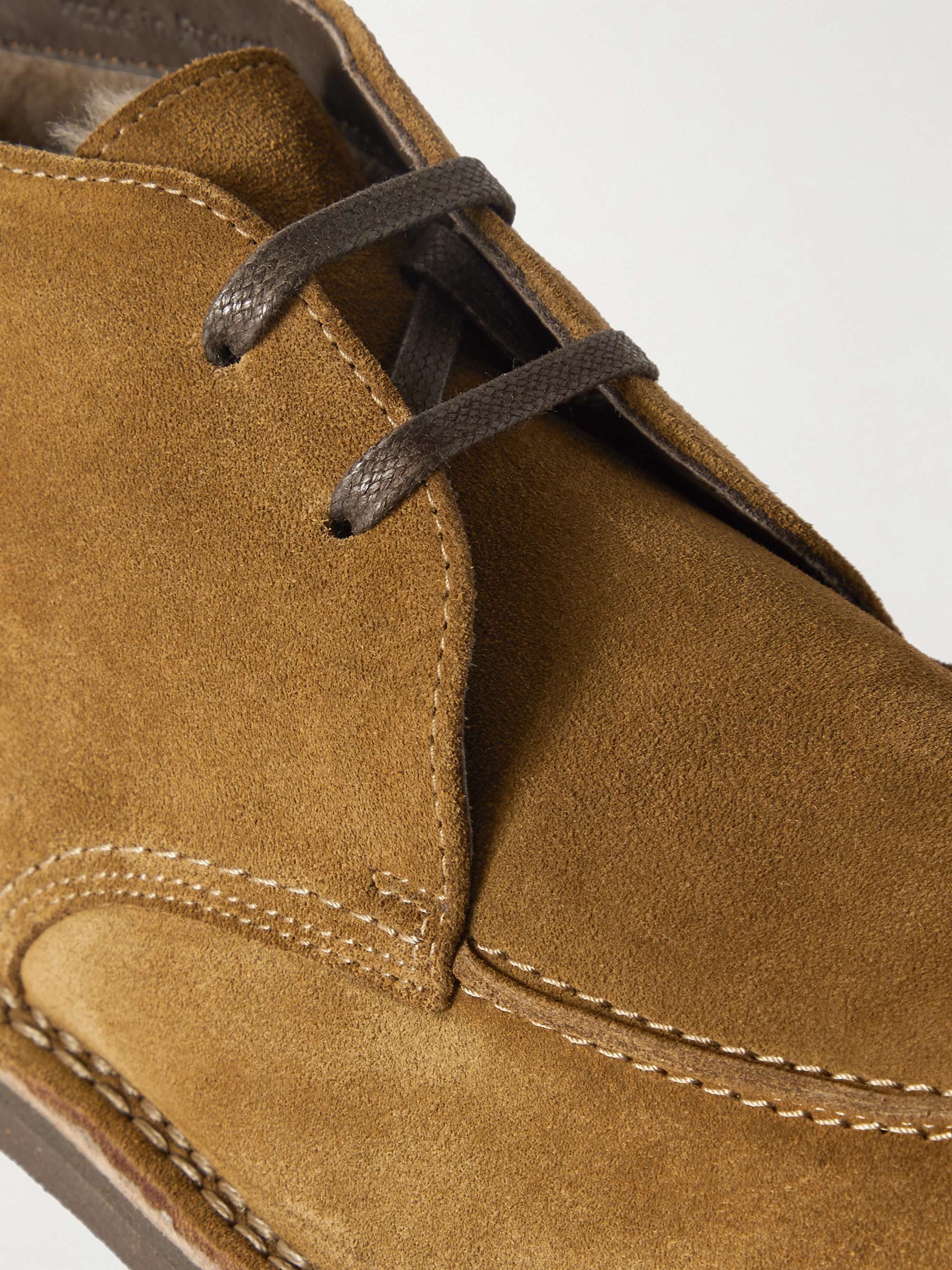 MR P. Andrew Split-Toe Shearling-Lined Regenerated Suede by evolo® Chukka Boots