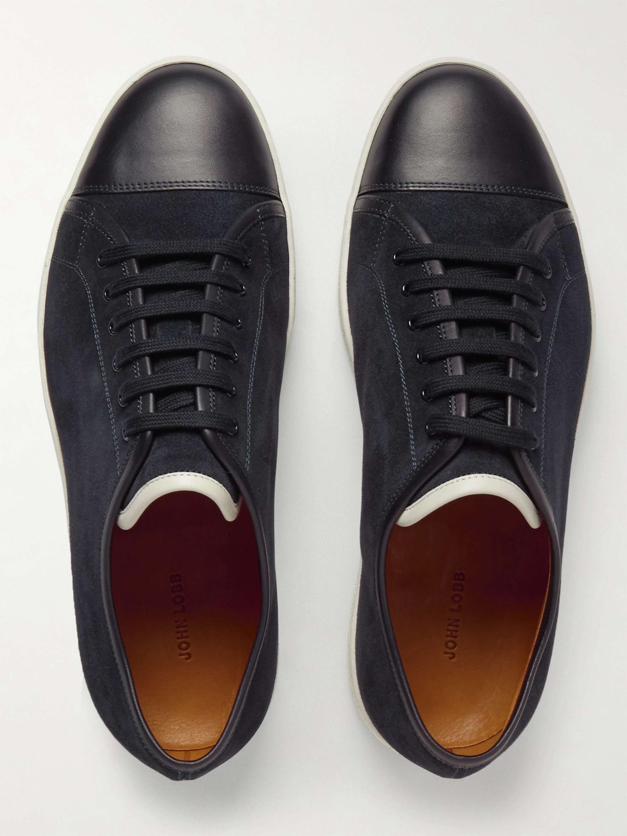 Levah Cap-Toe Suede and Leather Sneakers