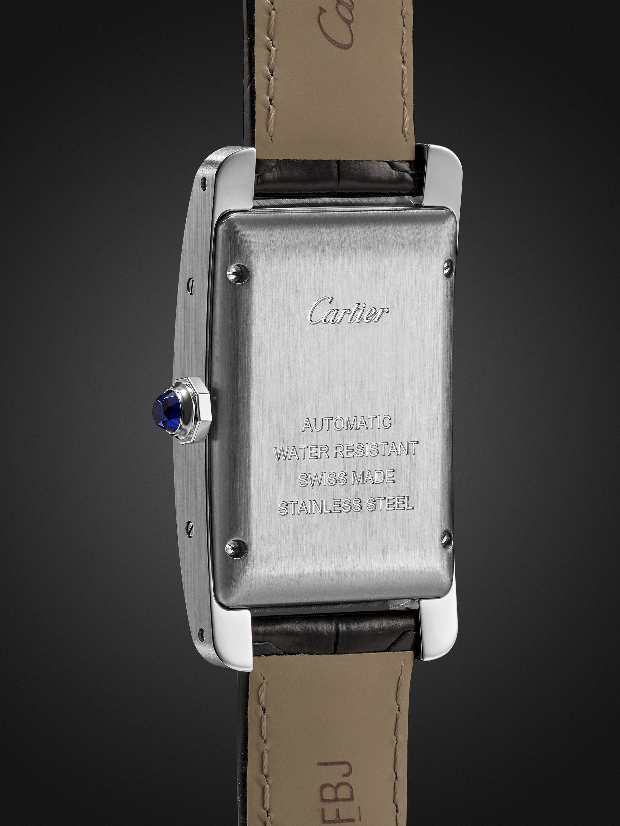CARTIER Tank Américaine Automatic 41.6mm Stainless Steel and Alligator Watch, Ref. No. WSTA0044