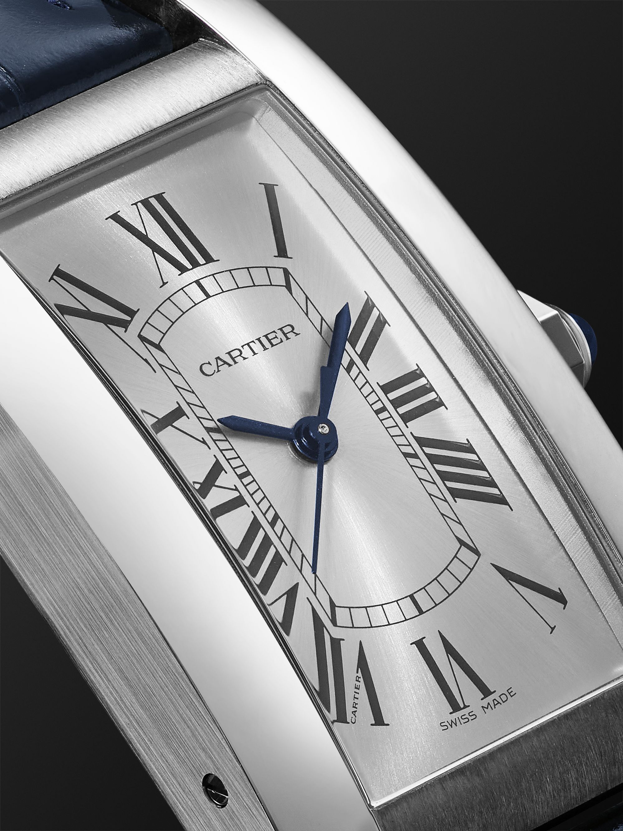 CARTIER Tank Américaine Automatic 41.6mm Stainless Steel and Alligator Watch, Ref. No. WSTA0044