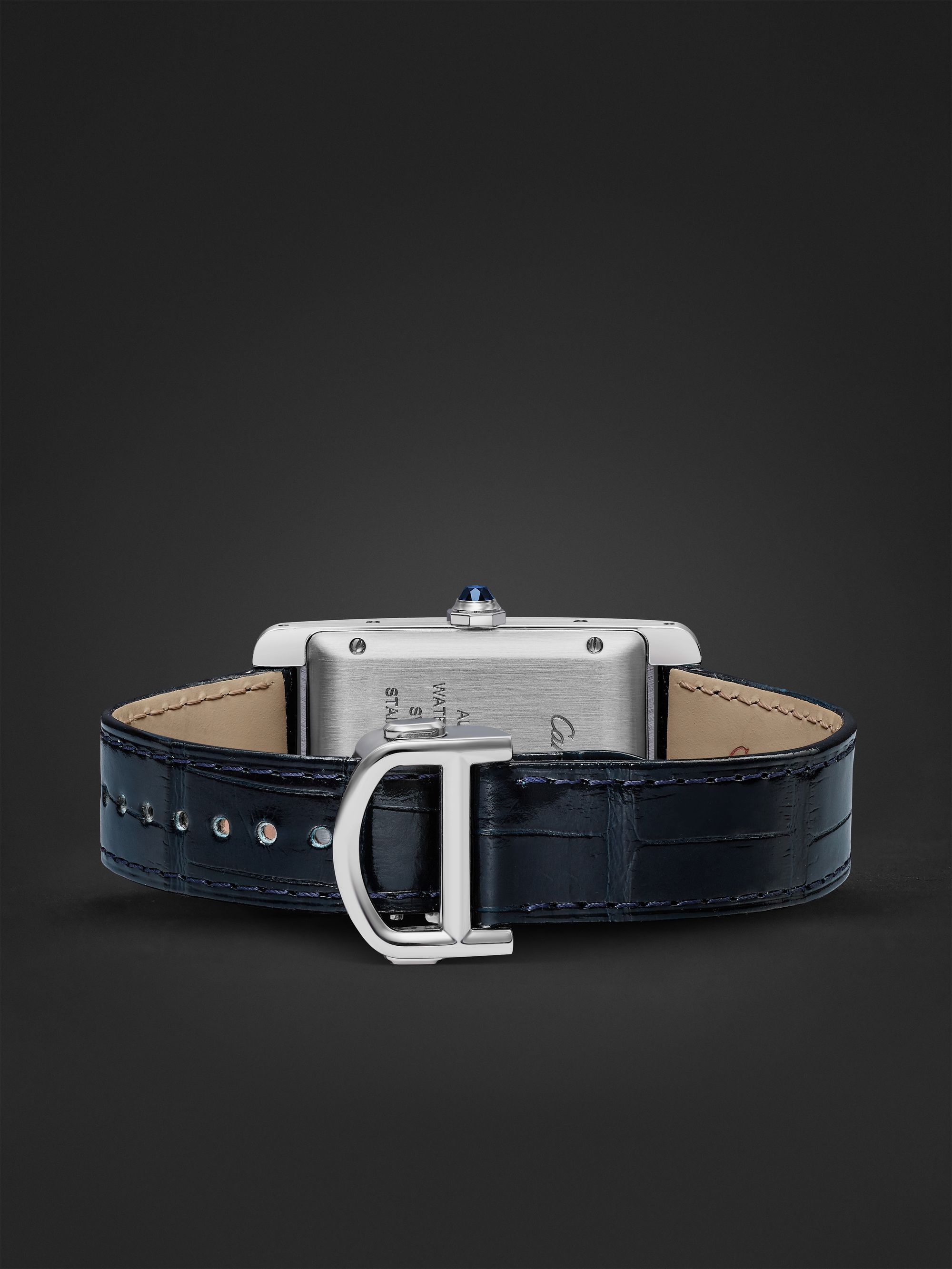 CARTIER Tank Américaine Automatic 41.6mm Stainless Steel and Alligator Watch, Ref. No. WSTA0044