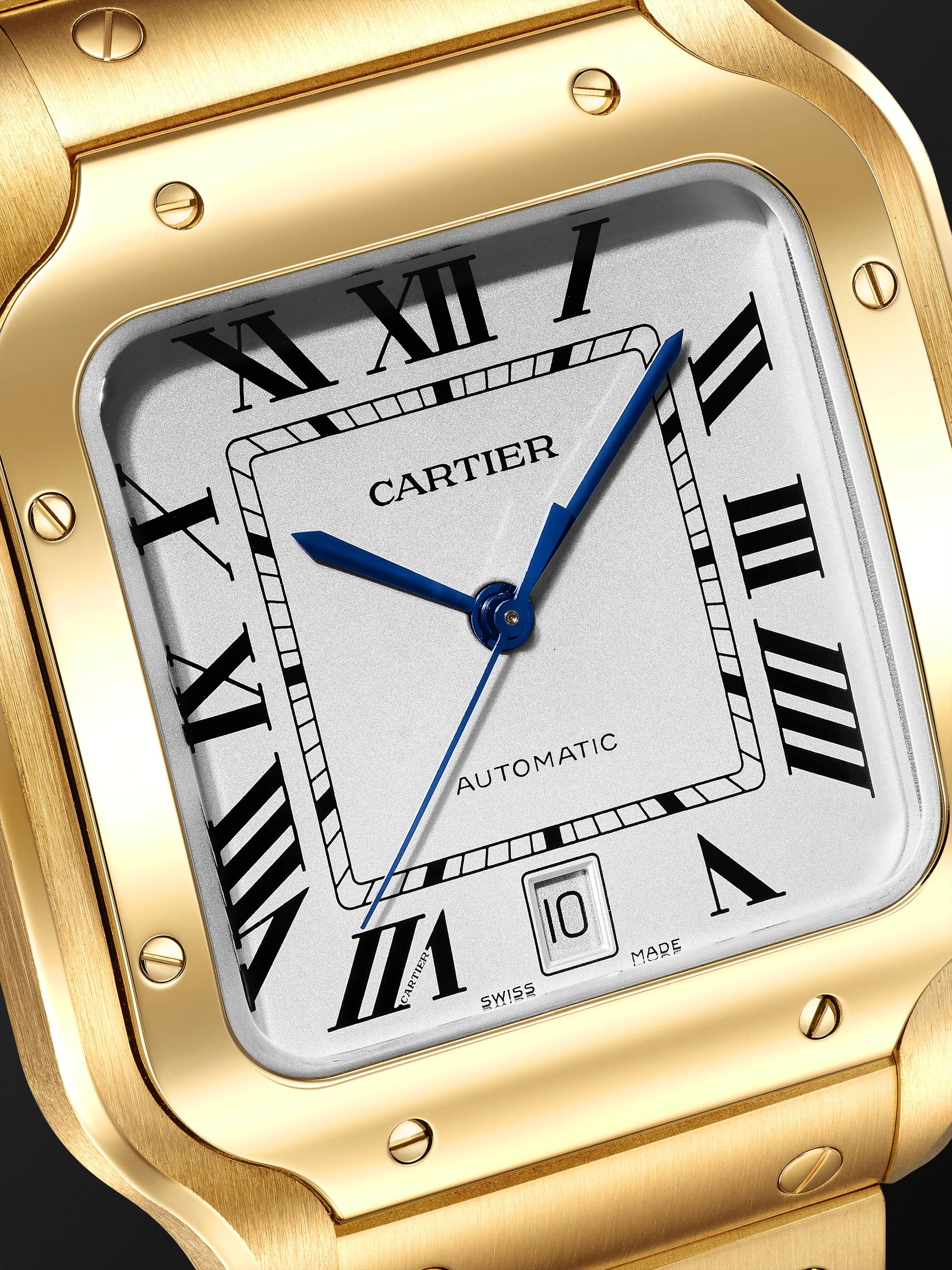 CARTIER Santos de Cartier Automatic 39.8 mm 18-Karat Gold Watch, Ref. No. WGSA0029