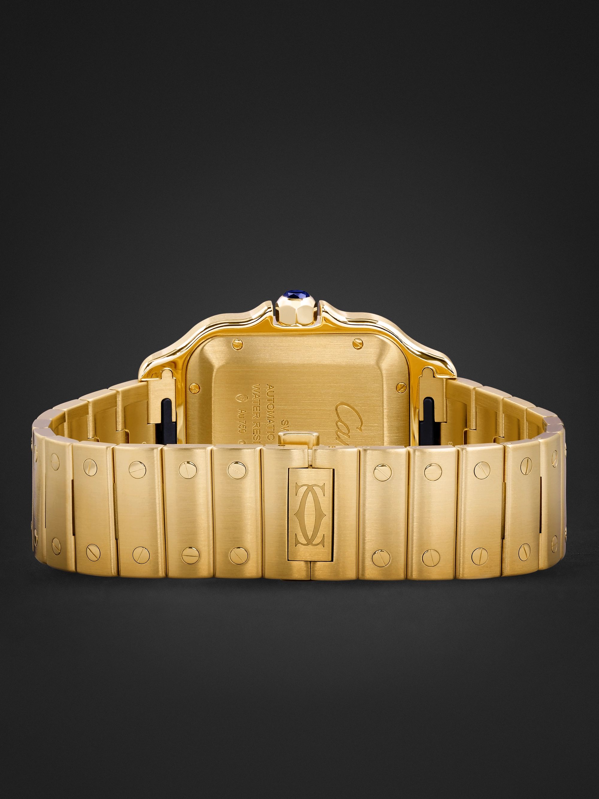 CARTIER Santos de Cartier Automatic 39.8 mm 18-Karat Gold Watch, Ref. No. WGSA0029