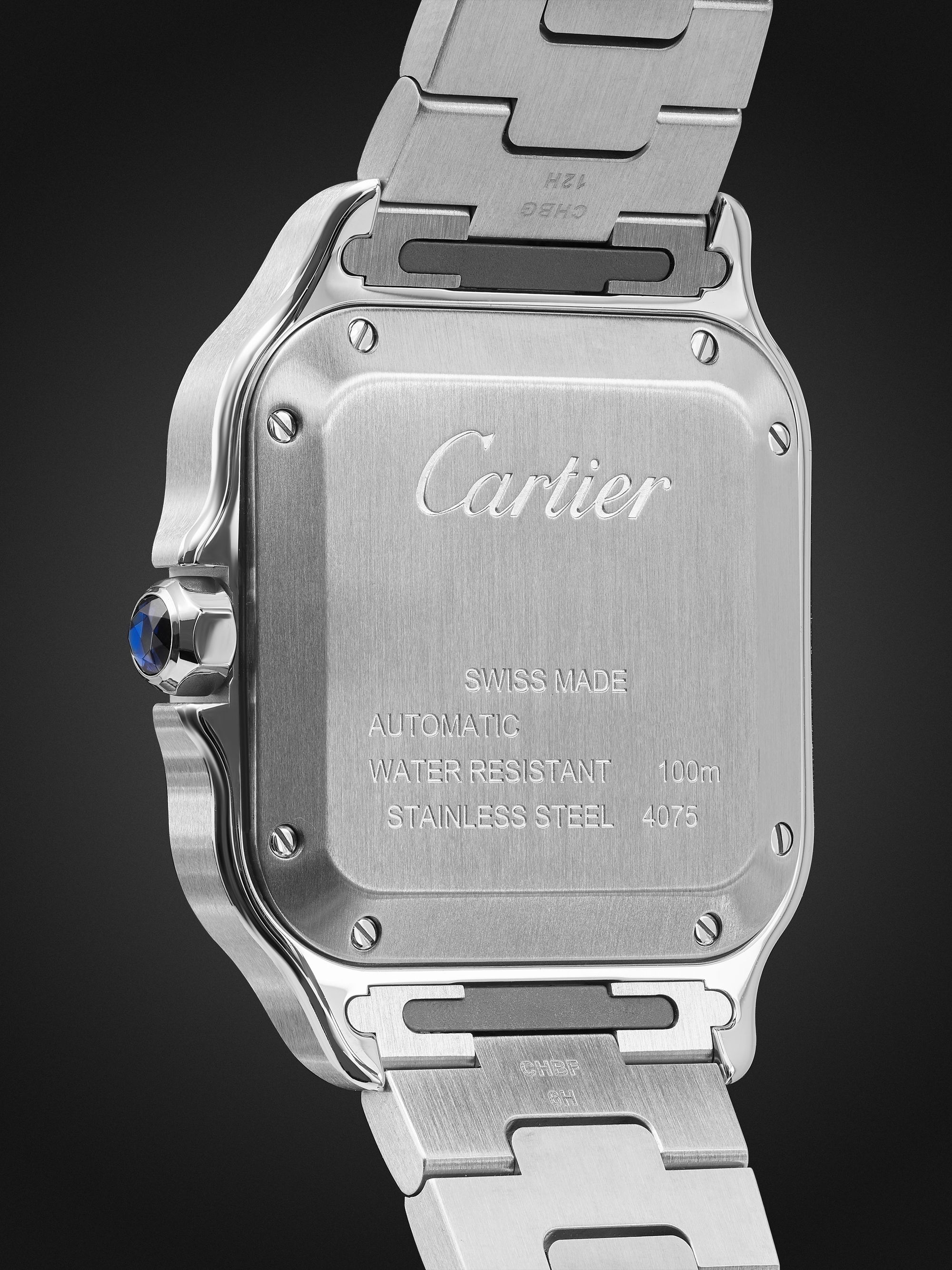 CARTIER Santos de Cartier Automatic 35.1mm Interchangeable 18-Karat Gold, Stainless Steel and Leather Watch, Ref. No. W2SA0016