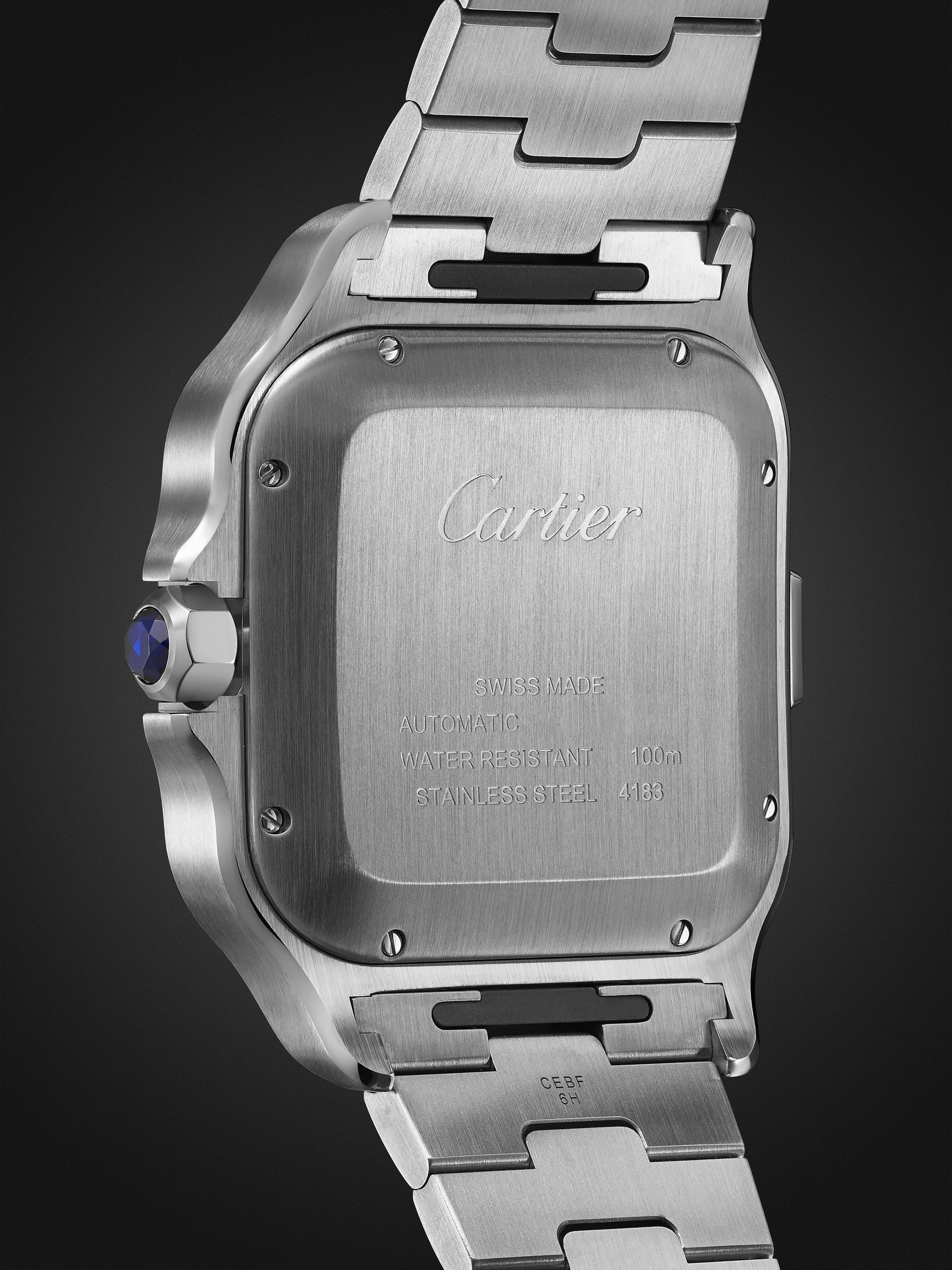 CARTIER Santos de Cartier Automatic Chronograph 43.3mm Interchangeable 18-Karat Gold, Stainless Steel and Rubber Watch, Ref. No. W2SA0008