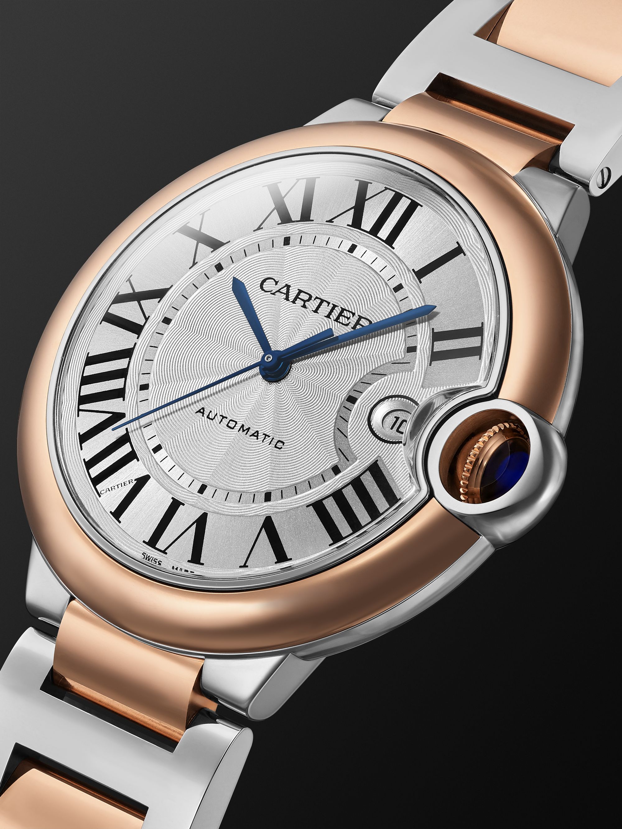 CARTIER Ballon Bleu De Cartier Automatic 42mm 18-Karat Rose Gold and Stainless Steel Watch, Ref. No. W2BB0034