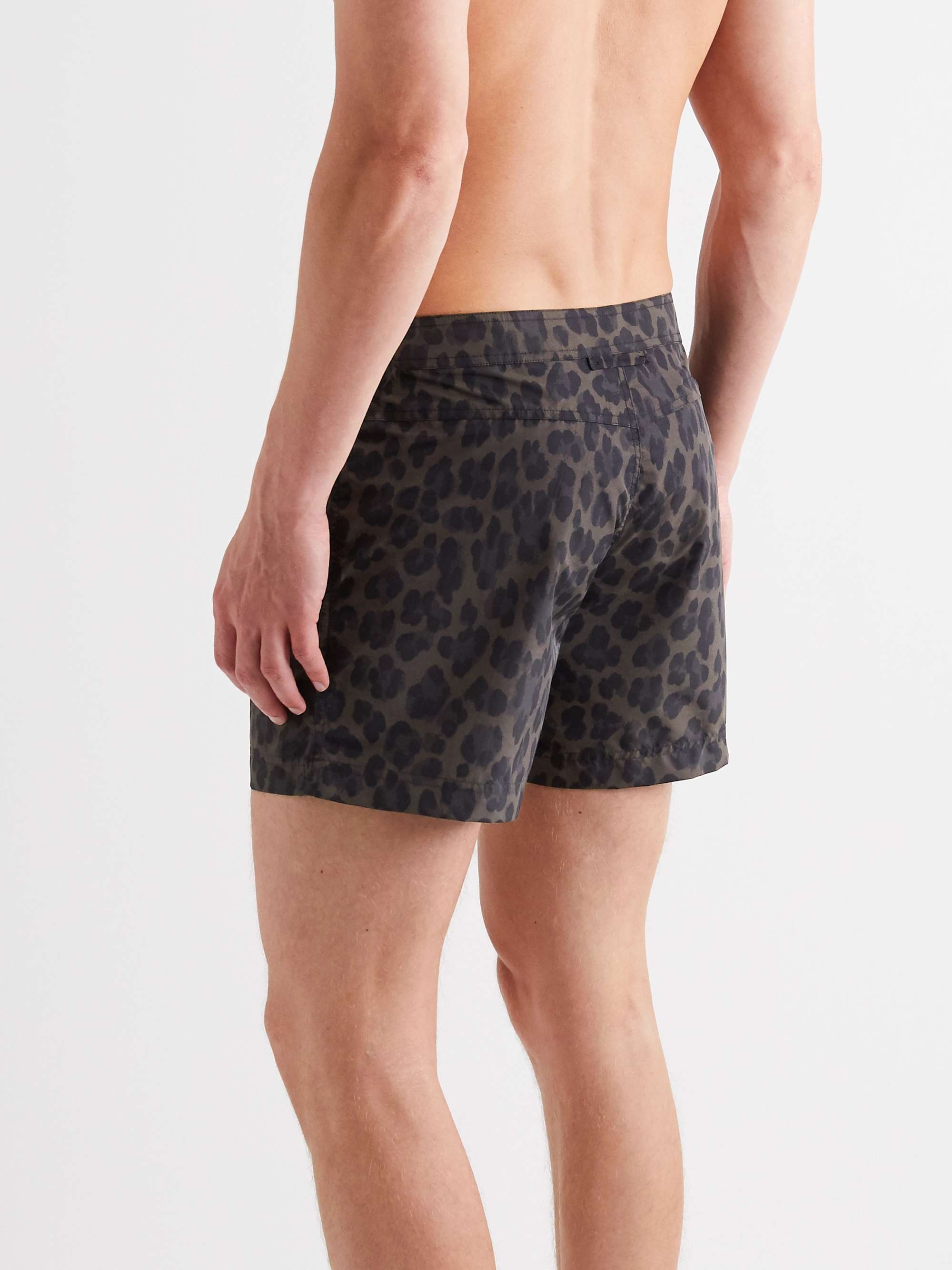 TOM FORD Slim-Fit Short-Length Leopard-Print Swim Shorts