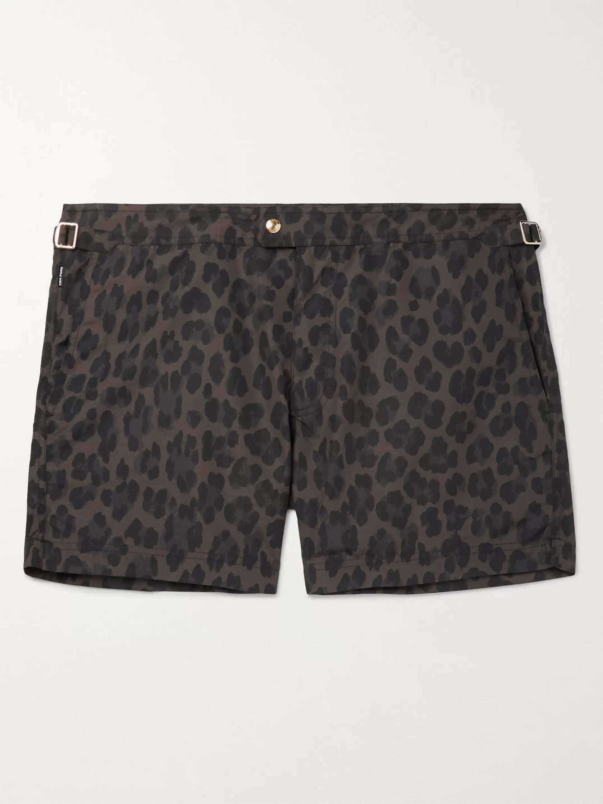 Leopard print swimming trunks discount