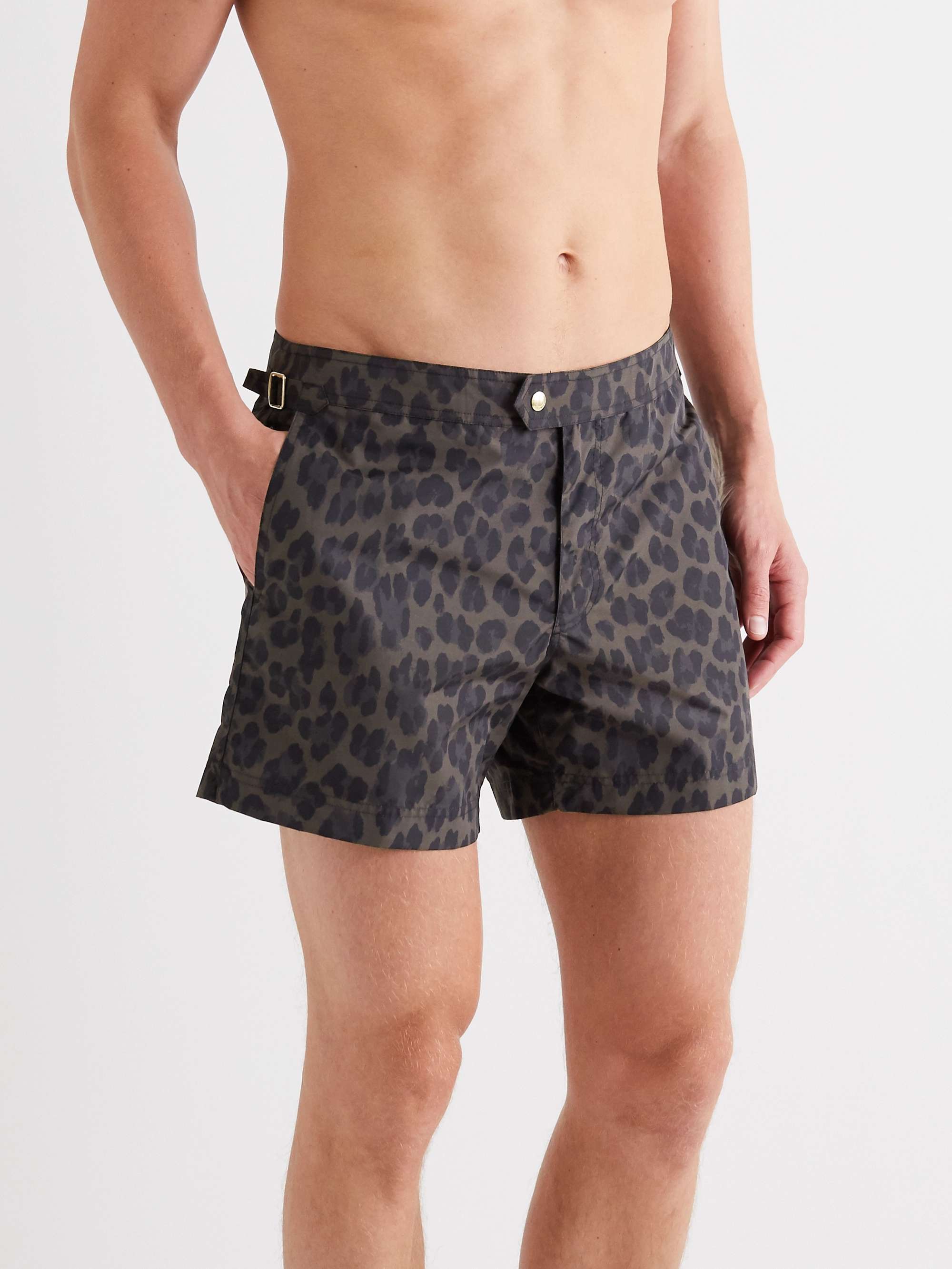 FORD Slim-Fit Short-Length Leopard-Print Swim Shorts for Men | MR PORTER